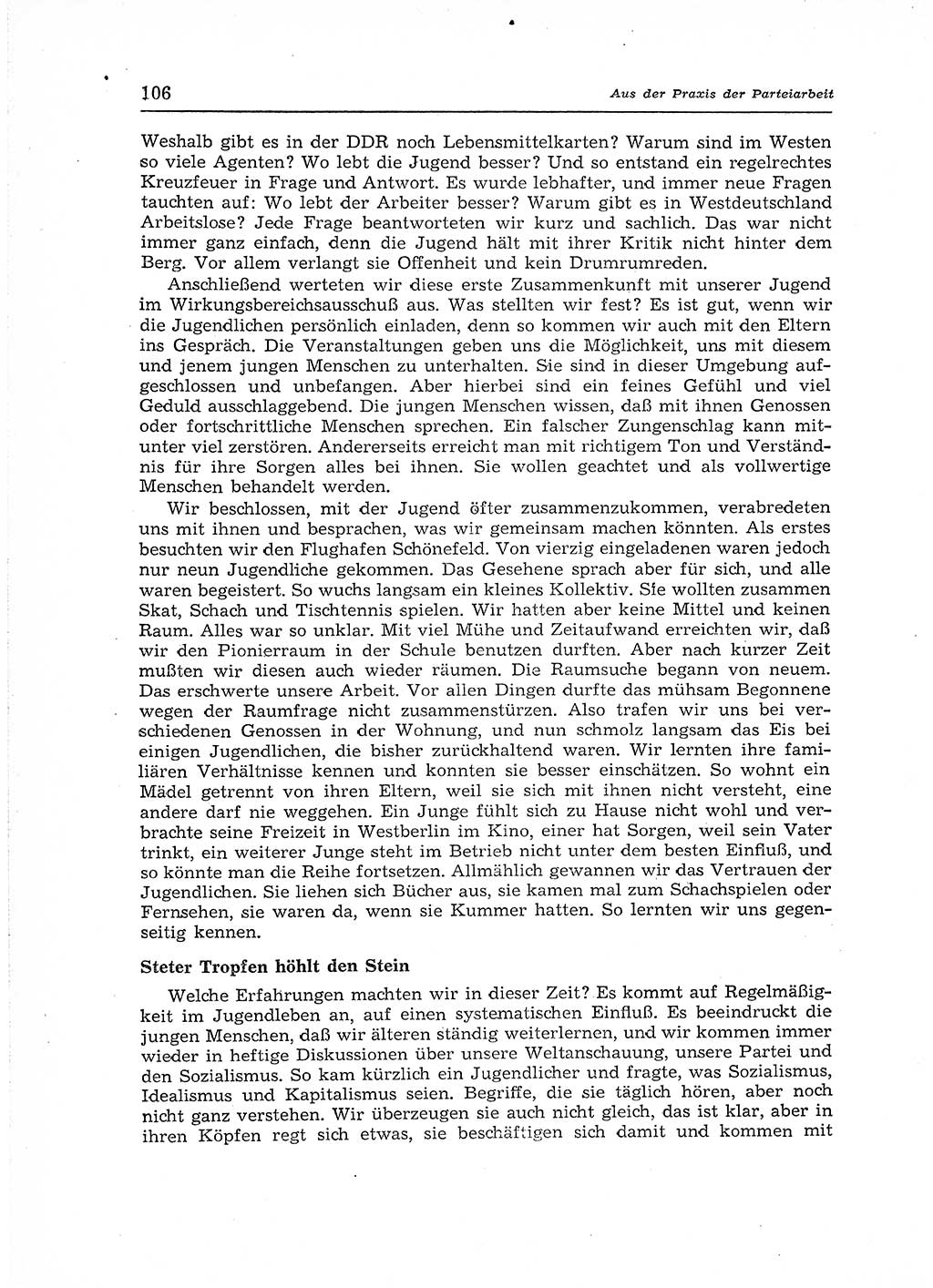 Neuer Weg (NW), Organ des Zentralkomitees (ZK) der SED (Sozialistische Einheitspartei Deutschlands) für Fragen des Parteiaufbaus und des Parteilebens, 12. Jahrgang [Deutsche Demokratische Republik (DDR)] 1957, Seite 106 (NW ZK SED DDR 1957, S. 106)