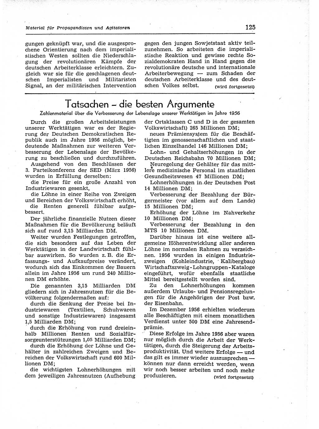 Neuer Weg (NW), Organ des Zentralkomitees (ZK) der SED (Sozialistische Einheitspartei Deutschlands) für Fragen des Parteiaufbaus und des Parteilebens, 12. Jahrgang [Deutsche Demokratische Republik (DDR)] 1957, Seite 125 (NW ZK SED DDR 1957, S. 125)