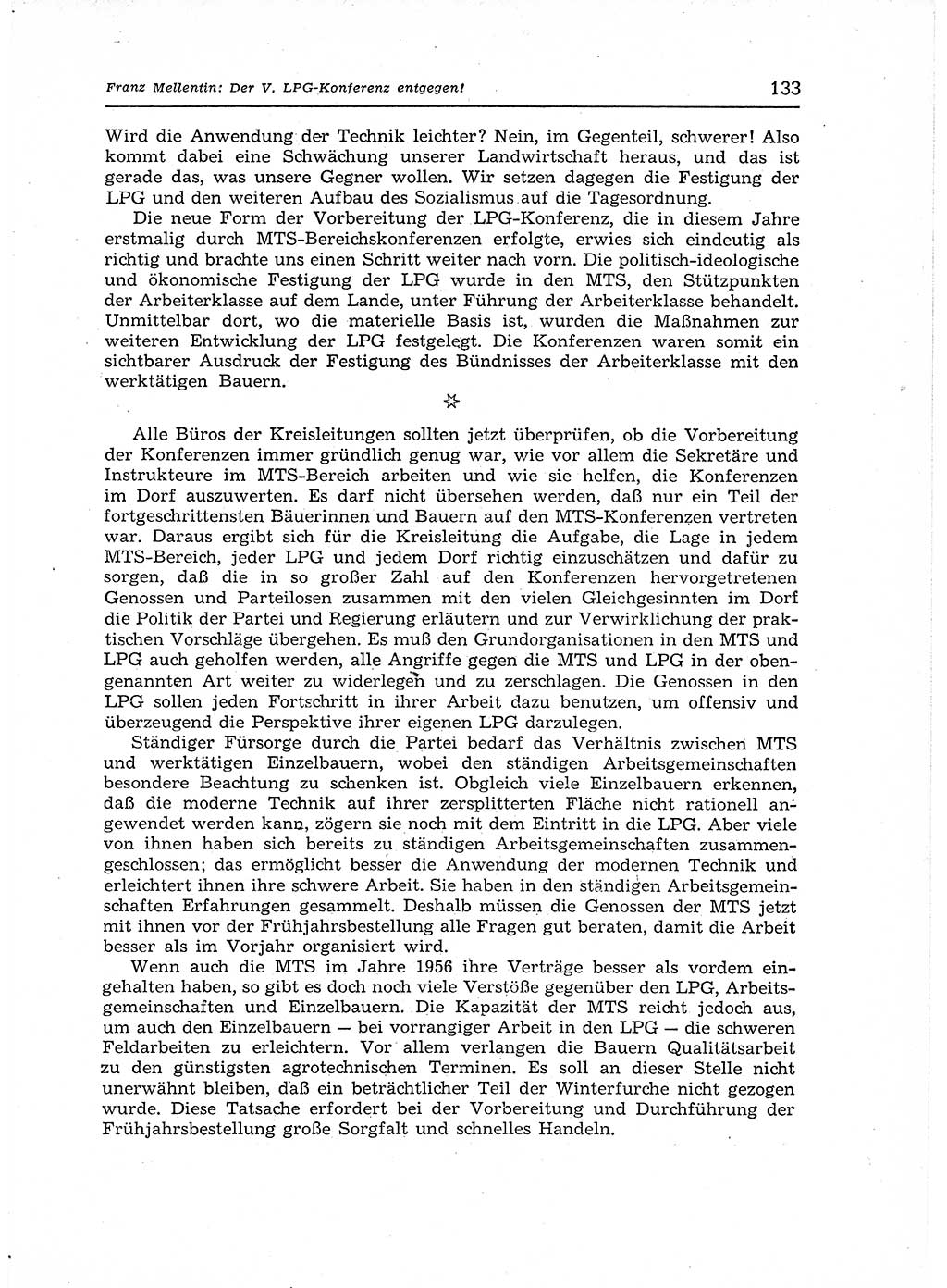 Neuer Weg (NW), Organ des Zentralkomitees (ZK) der SED (Sozialistische Einheitspartei Deutschlands) für Fragen des Parteiaufbaus und des Parteilebens, 12. Jahrgang [Deutsche Demokratische Republik (DDR)] 1957, Seite 133 (NW ZK SED DDR 1957, S. 133)