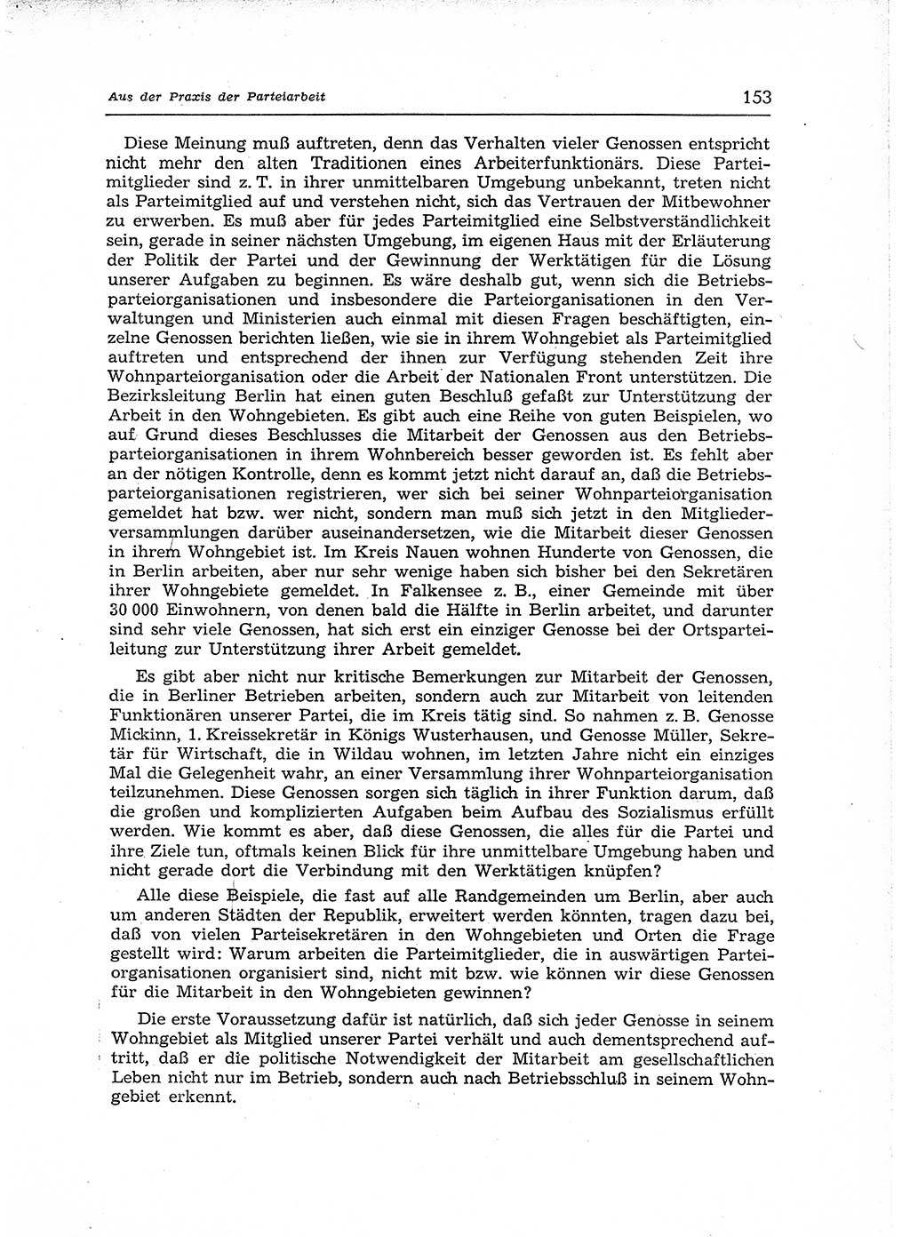 Neuer Weg (NW), Organ des Zentralkomitees (ZK) der SED (Sozialistische Einheitspartei Deutschlands) für Fragen des Parteiaufbaus und des Parteilebens, 12. Jahrgang [Deutsche Demokratische Republik (DDR)] 1957, Seite 153 (NW ZK SED DDR 1957, S. 153)