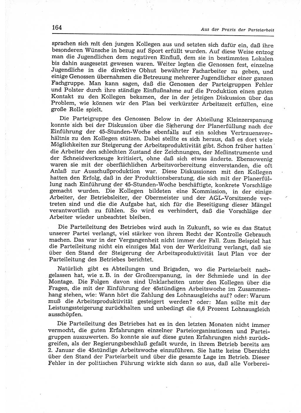 Neuer Weg (NW), Organ des Zentralkomitees (ZK) der SED (Sozialistische Einheitspartei Deutschlands) für Fragen des Parteiaufbaus und des Parteilebens, 12. Jahrgang [Deutsche Demokratische Republik (DDR)] 1957, Seite 164 (NW ZK SED DDR 1957, S. 164)