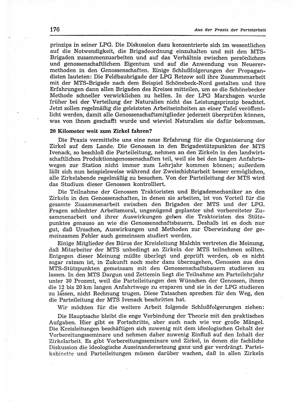 Neuer Weg (NW), Organ des Zentralkomitees (ZK) der SED (Sozialistische Einheitspartei Deutschlands) für Fragen des Parteiaufbaus und des Parteilebens, 12. Jahrgang [Deutsche Demokratische Republik (DDR)] 1957, Seite 176 (NW ZK SED DDR 1957, S. 176)