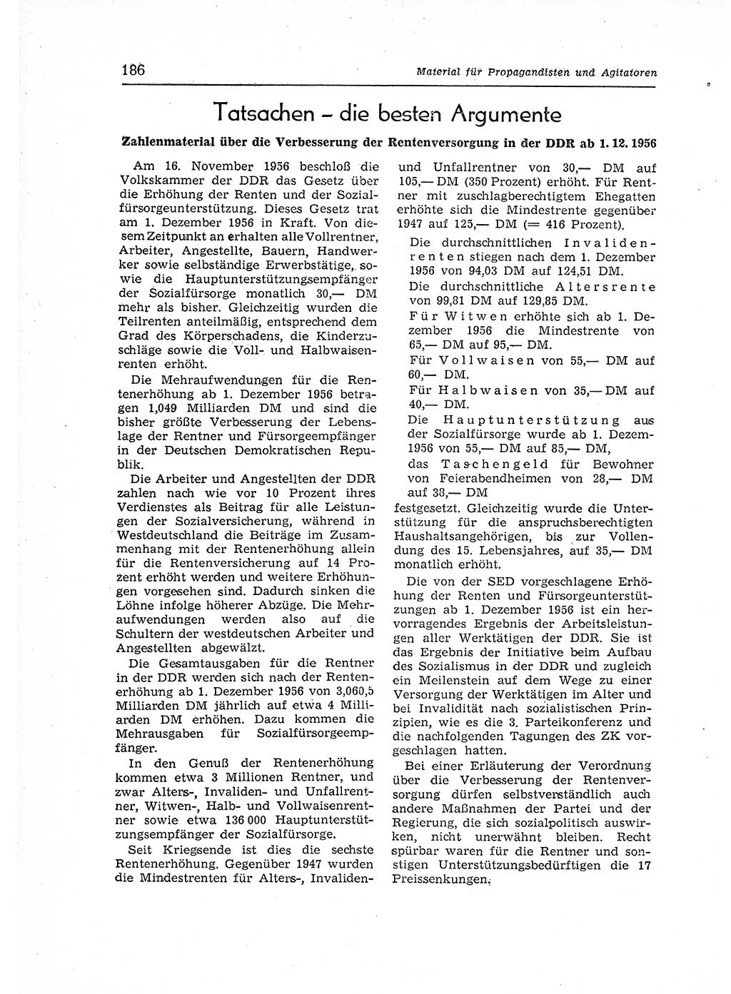 Neuer Weg (NW), Organ des Zentralkomitees (ZK) der SED (Sozialistische Einheitspartei Deutschlands) für Fragen des Parteiaufbaus und des Parteilebens, 12. Jahrgang [Deutsche Demokratische Republik (DDR)] 1957, Seite 186 (NW ZK SED DDR 1957, S. 186)