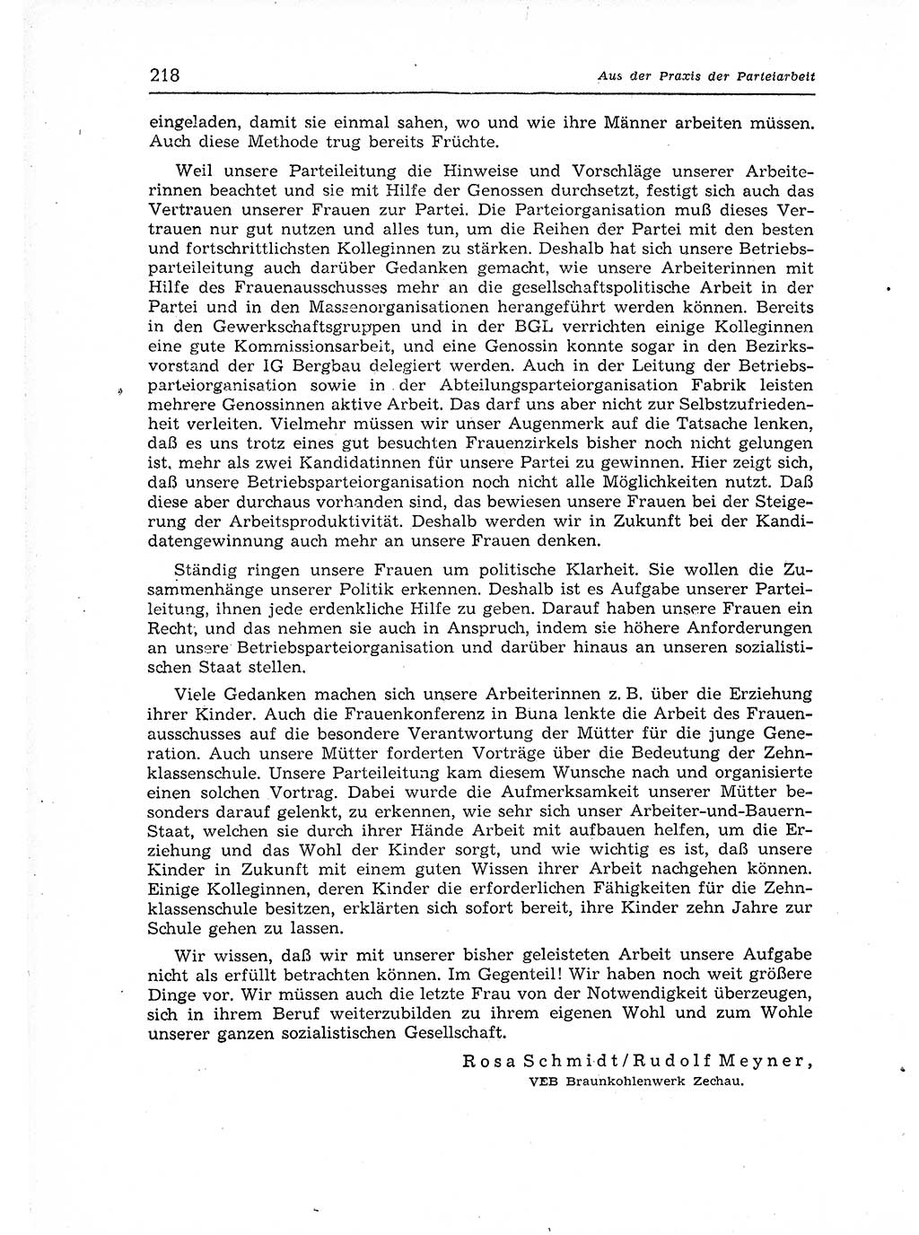 Neuer Weg (NW), Organ des Zentralkomitees (ZK) der SED (Sozialistische Einheitspartei Deutschlands) für Fragen des Parteiaufbaus und des Parteilebens, 12. Jahrgang [Deutsche Demokratische Republik (DDR)] 1957, Seite 218 (NW ZK SED DDR 1957, S. 218)
