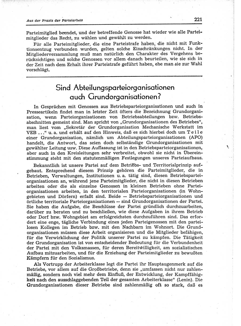 Neuer Weg (NW), Organ des Zentralkomitees (ZK) der SED (Sozialistische Einheitspartei Deutschlands) für Fragen des Parteiaufbaus und des Parteilebens, 12. Jahrgang [Deutsche Demokratische Republik (DDR)] 1957, Seite 221 (NW ZK SED DDR 1957, S. 221)