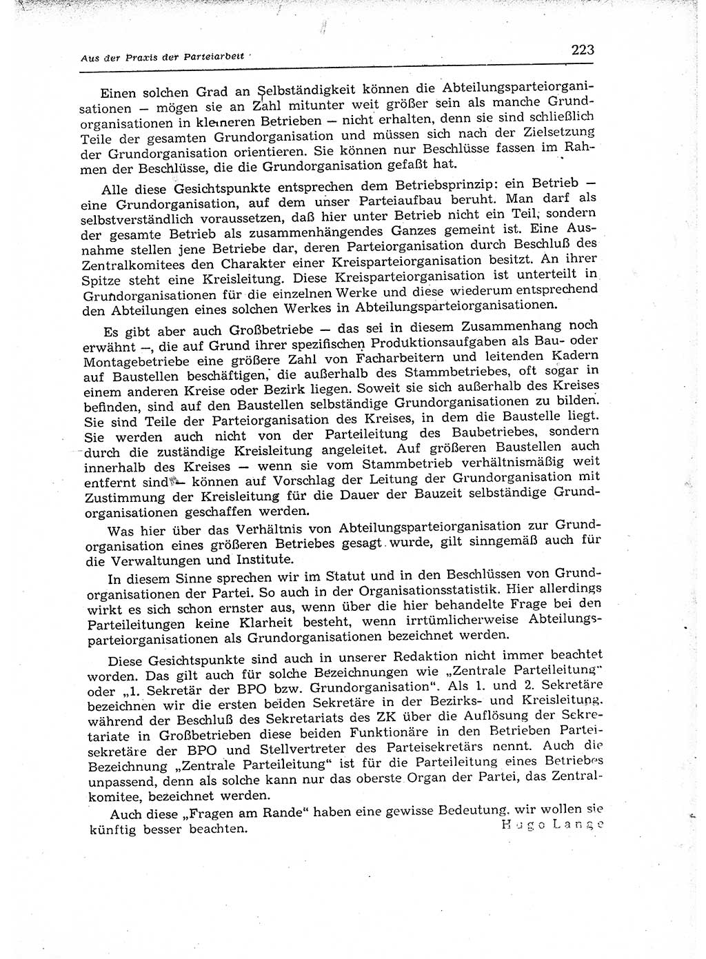 Neuer Weg (NW), Organ des Zentralkomitees (ZK) der SED (Sozialistische Einheitspartei Deutschlands) für Fragen des Parteiaufbaus und des Parteilebens, 12. Jahrgang [Deutsche Demokratische Republik (DDR)] 1957, Seite 223 (NW ZK SED DDR 1957, S. 223)