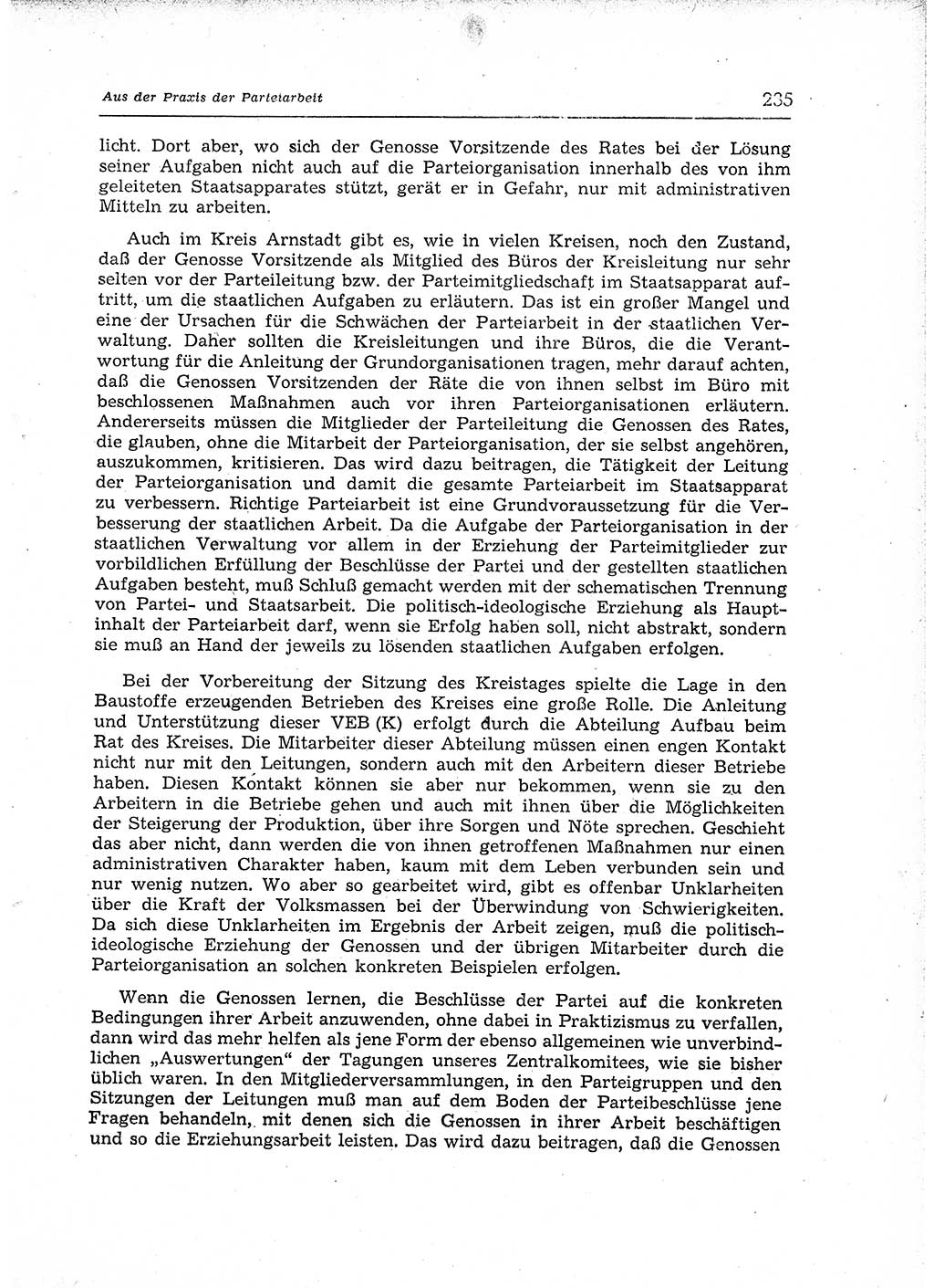 Neuer Weg (NW), Organ des Zentralkomitees (ZK) der SED (Sozialistische Einheitspartei Deutschlands) für Fragen des Parteiaufbaus und des Parteilebens, 12. Jahrgang [Deutsche Demokratische Republik (DDR)] 1957, Seite 235 (NW ZK SED DDR 1957, S. 235)