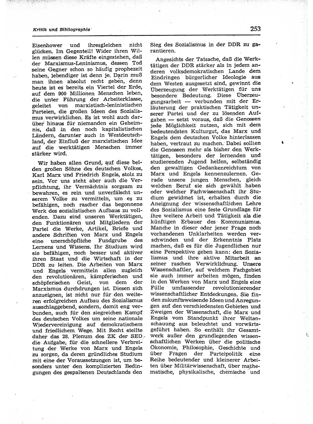 Neuer Weg (NW), Organ des Zentralkomitees (ZK) der SED (Sozialistische Einheitspartei Deutschlands) für Fragen des Parteiaufbaus und des Parteilebens, 12. Jahrgang [Deutsche Demokratische Republik (DDR)] 1957, Seite 253 (NW ZK SED DDR 1957, S. 253)