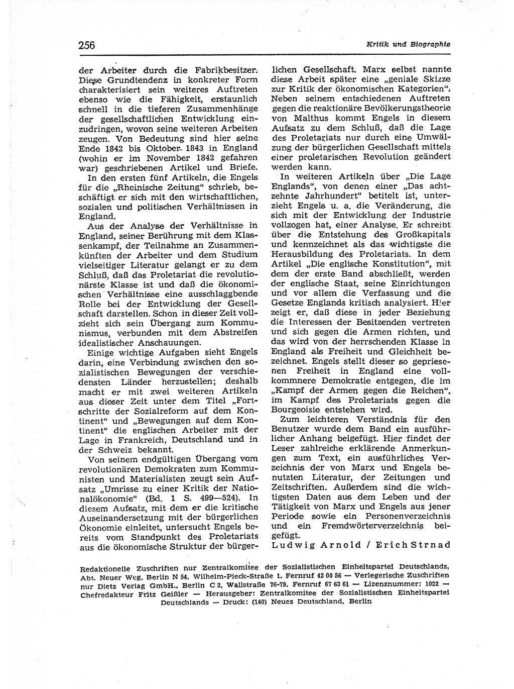 Neuer Weg (NW), Organ des Zentralkomitees (ZK) der SED (Sozialistische Einheitspartei Deutschlands) für Fragen des Parteiaufbaus und des Parteilebens, 12. Jahrgang [Deutsche Demokratische Republik (DDR)] 1957, Seite 256 (NW ZK SED DDR 1957, S. 256)