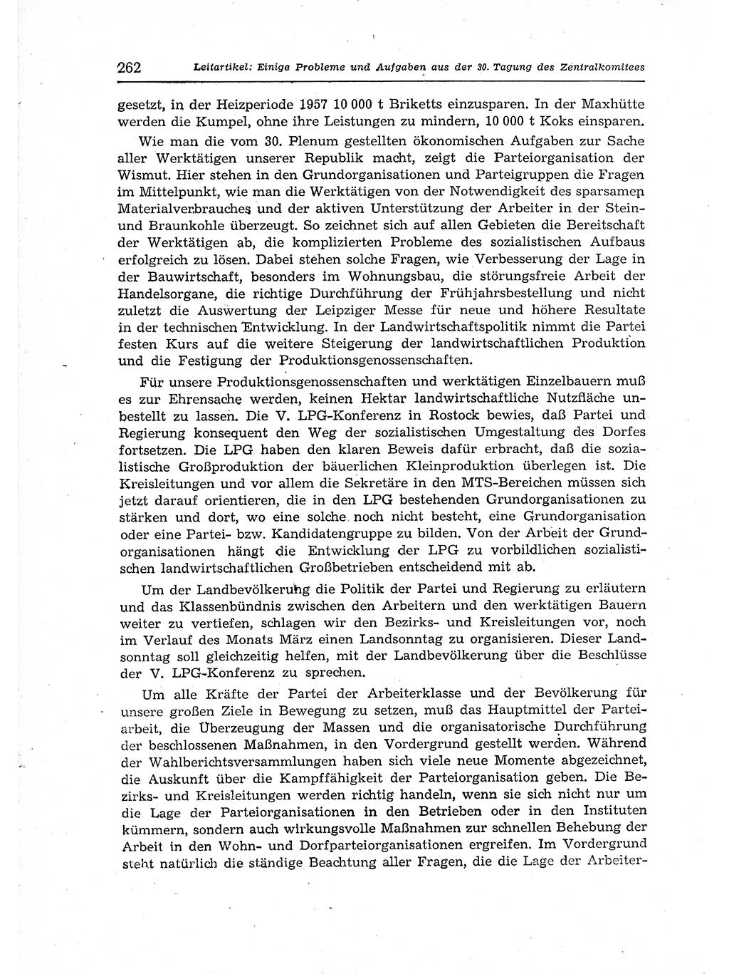 Neuer Weg (NW), Organ des Zentralkomitees (ZK) der SED (Sozialistische Einheitspartei Deutschlands) für Fragen des Parteiaufbaus und des Parteilebens, 12. Jahrgang [Deutsche Demokratische Republik (DDR)] 1957, Seite 262 (NW ZK SED DDR 1957, S. 262)