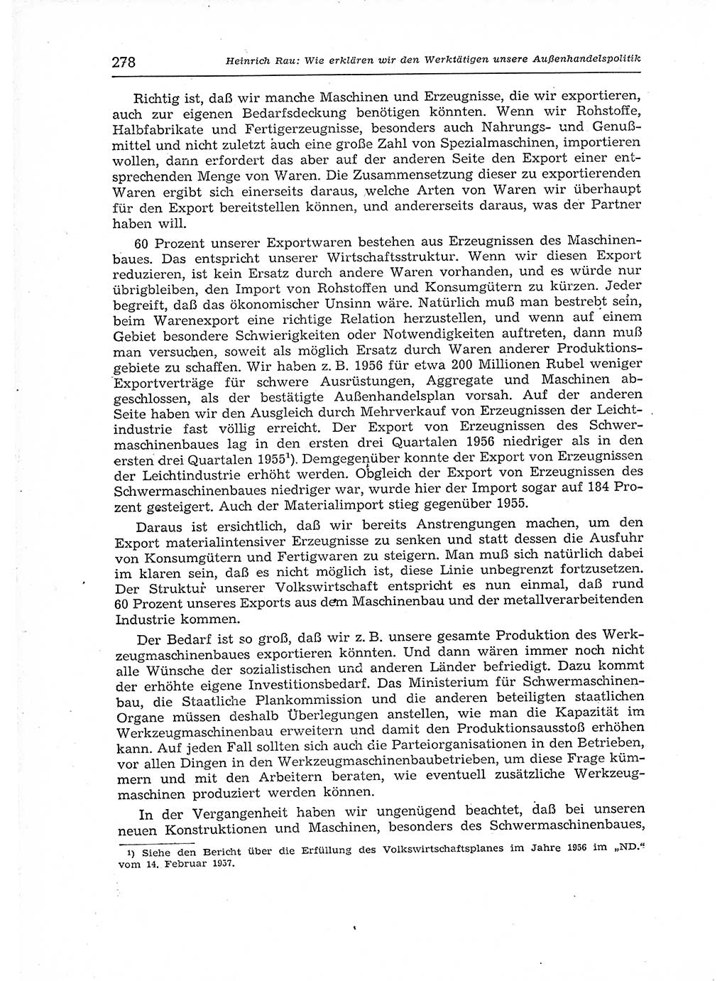 Neuer Weg (NW), Organ des Zentralkomitees (ZK) der SED (Sozialistische Einheitspartei Deutschlands) für Fragen des Parteiaufbaus und des Parteilebens, 12. Jahrgang [Deutsche Demokratische Republik (DDR)] 1957, Seite 278 (NW ZK SED DDR 1957, S. 278)