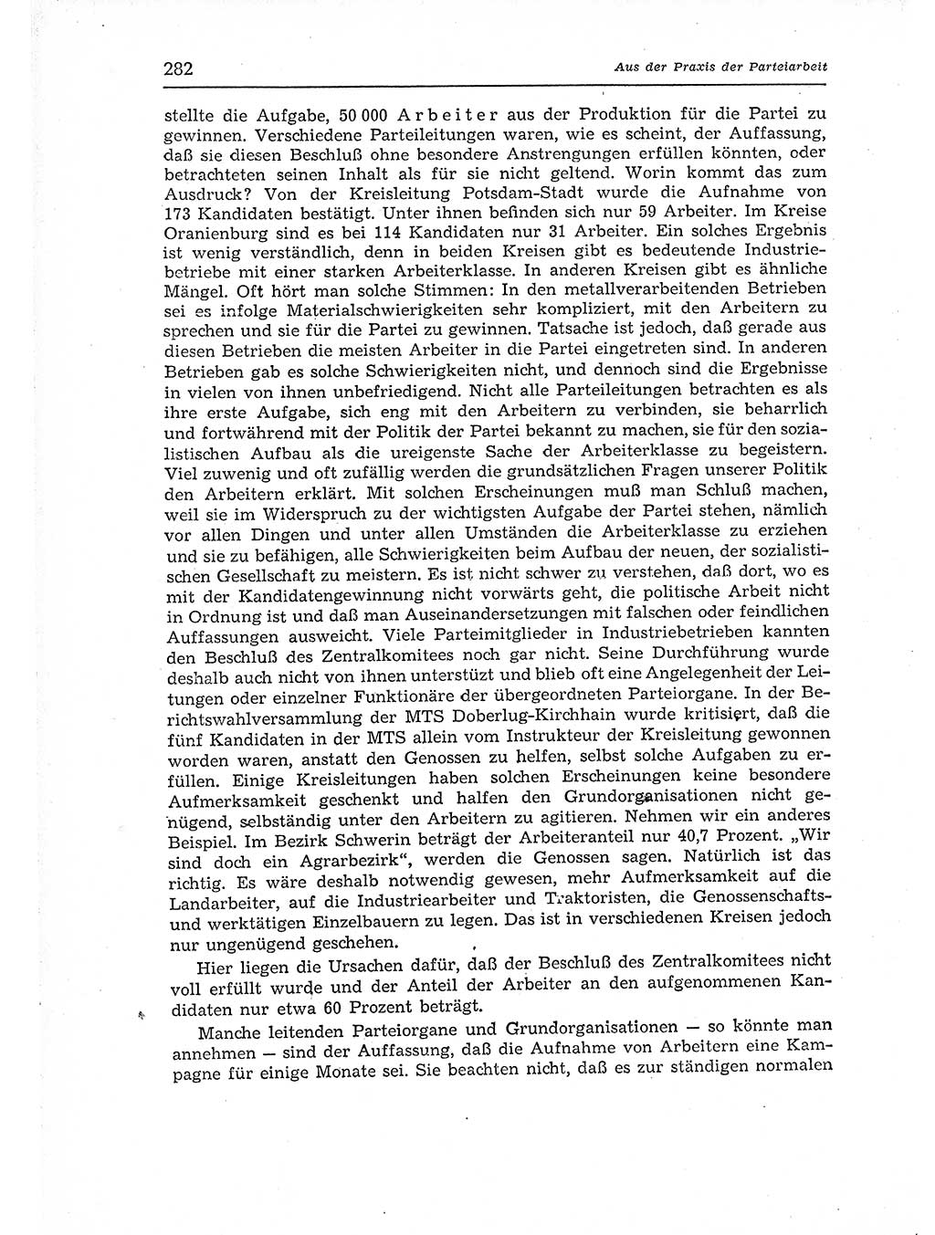 Neuer Weg (NW), Organ des Zentralkomitees (ZK) der SED (Sozialistische Einheitspartei Deutschlands) für Fragen des Parteiaufbaus und des Parteilebens, 12. Jahrgang [Deutsche Demokratische Republik (DDR)] 1957, Seite 282 (NW ZK SED DDR 1957, S. 282)