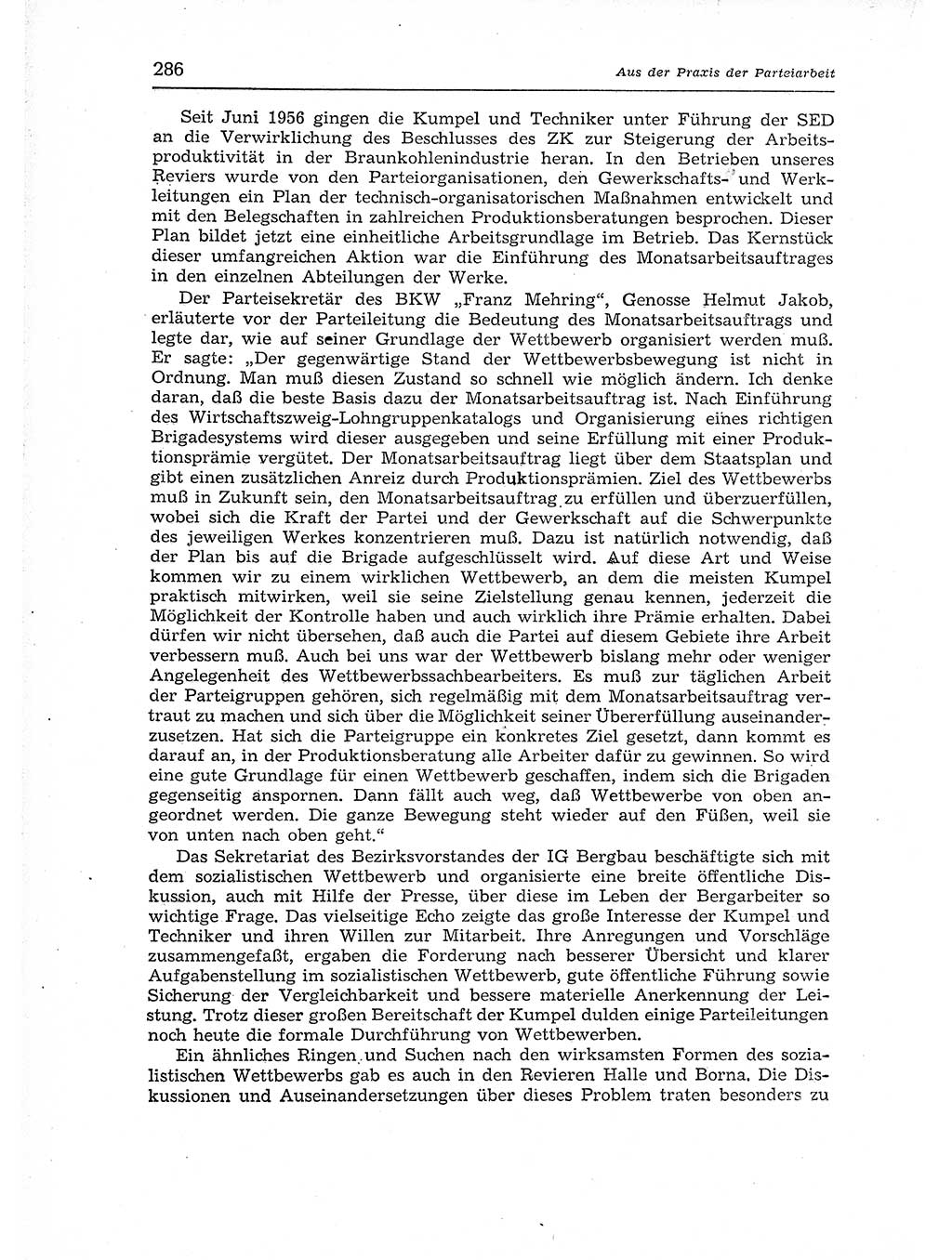 Neuer Weg (NW), Organ des Zentralkomitees (ZK) der SED (Sozialistische Einheitspartei Deutschlands) für Fragen des Parteiaufbaus und des Parteilebens, 12. Jahrgang [Deutsche Demokratische Republik (DDR)] 1957, Seite 286 (NW ZK SED DDR 1957, S. 286)