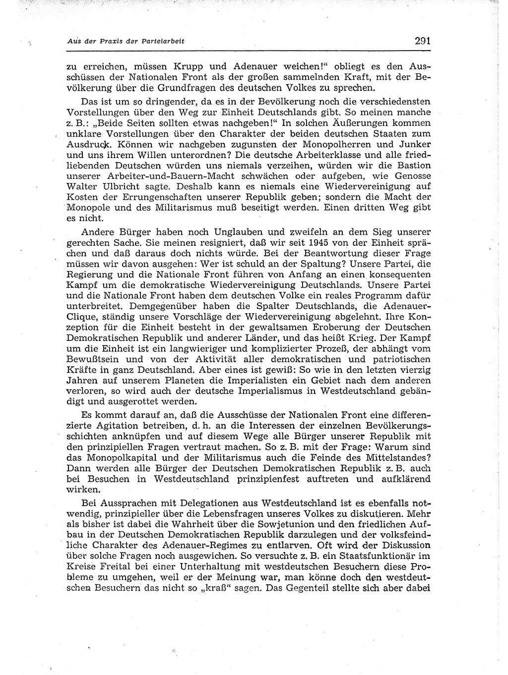 Neuer Weg (NW), Organ des Zentralkomitees (ZK) der SED (Sozialistische Einheitspartei Deutschlands) für Fragen des Parteiaufbaus und des Parteilebens, 12. Jahrgang [Deutsche Demokratische Republik (DDR)] 1957, Seite 291 (NW ZK SED DDR 1957, S. 291)