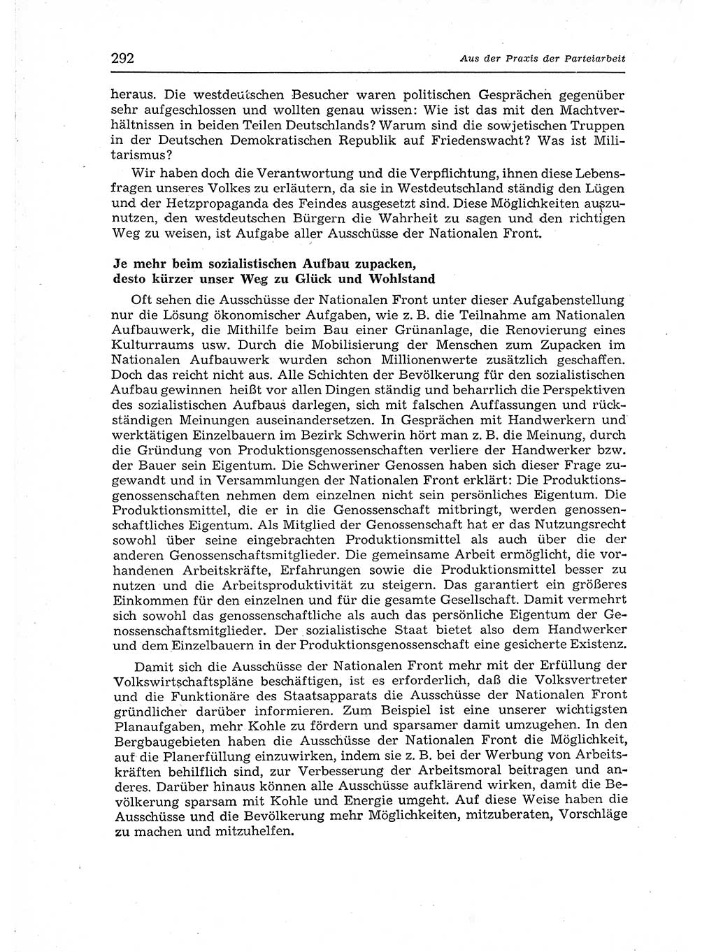 Neuer Weg (NW), Organ des Zentralkomitees (ZK) der SED (Sozialistische Einheitspartei Deutschlands) für Fragen des Parteiaufbaus und des Parteilebens, 12. Jahrgang [Deutsche Demokratische Republik (DDR)] 1957, Seite 292 (NW ZK SED DDR 1957, S. 292)