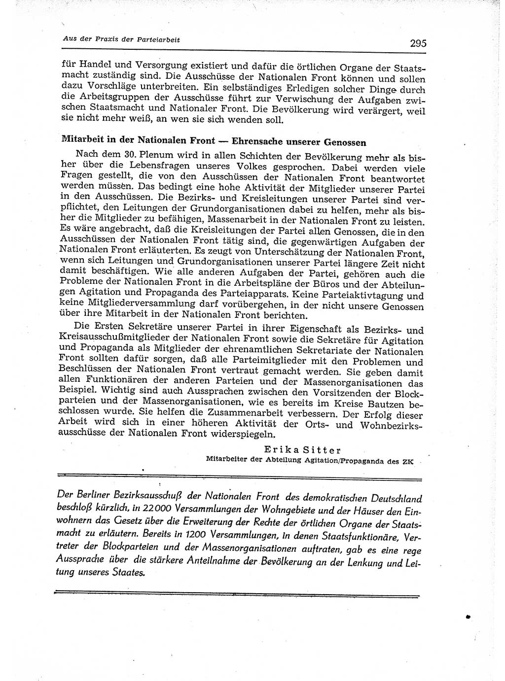 Neuer Weg (NW), Organ des Zentralkomitees (ZK) der SED (Sozialistische Einheitspartei Deutschlands) für Fragen des Parteiaufbaus und des Parteilebens, 12. Jahrgang [Deutsche Demokratische Republik (DDR)] 1957, Seite 295 (NW ZK SED DDR 1957, S. 295)