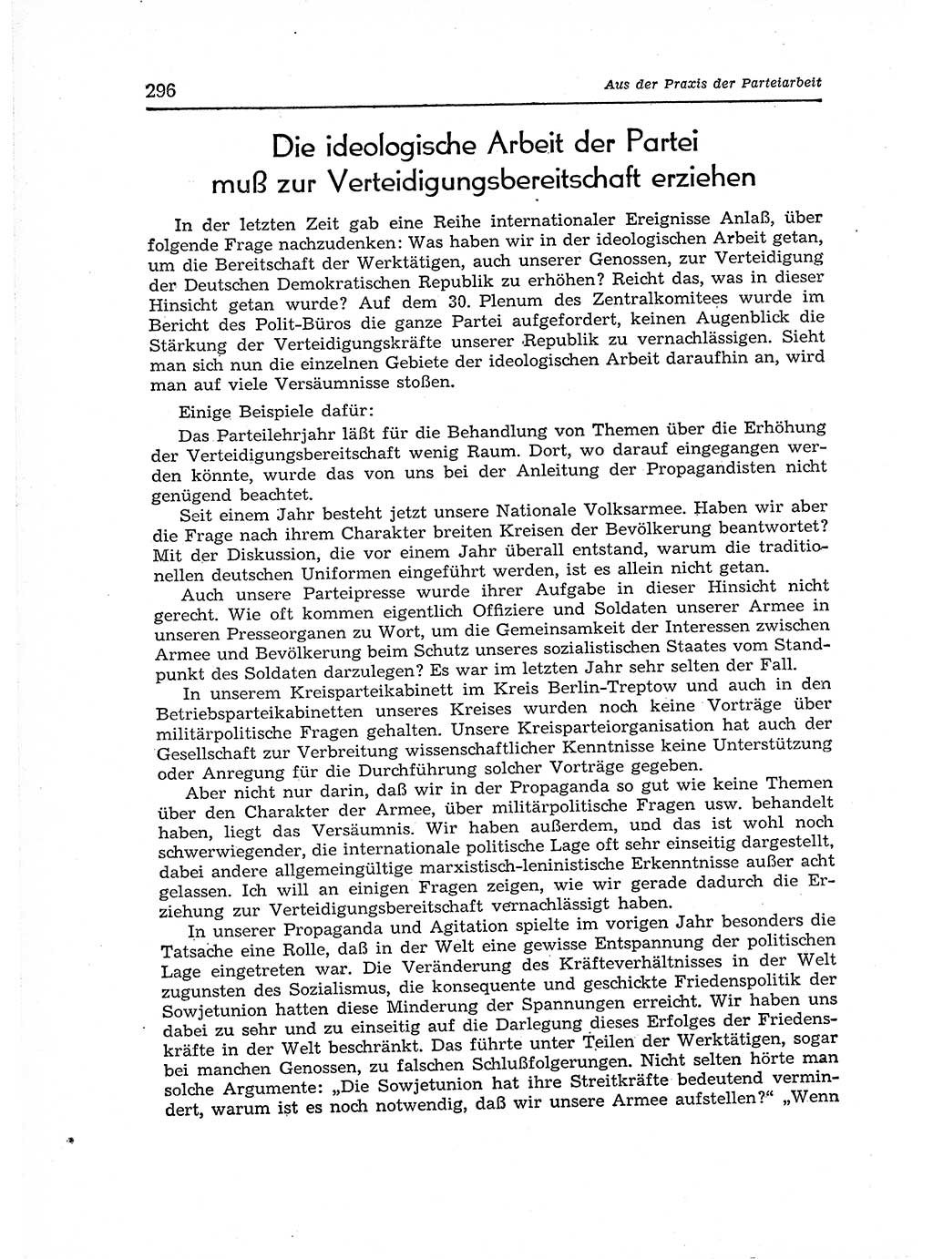 Neuer Weg (NW), Organ des Zentralkomitees (ZK) der SED (Sozialistische Einheitspartei Deutschlands) für Fragen des Parteiaufbaus und des Parteilebens, 12. Jahrgang [Deutsche Demokratische Republik (DDR)] 1957, Seite 296 (NW ZK SED DDR 1957, S. 296)