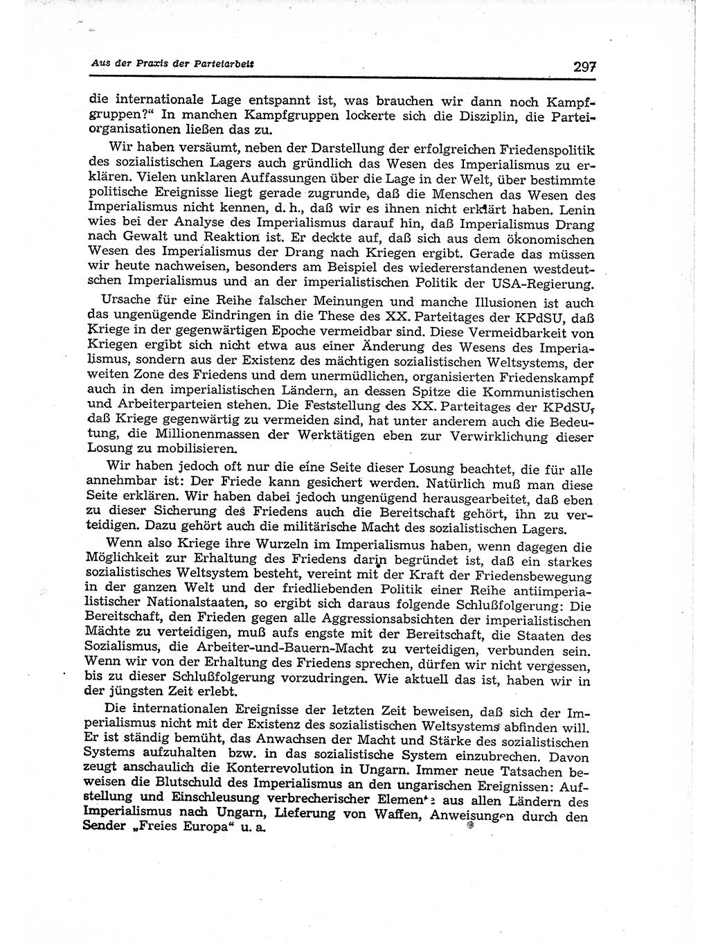 Neuer Weg (NW), Organ des Zentralkomitees (ZK) der SED (Sozialistische Einheitspartei Deutschlands) für Fragen des Parteiaufbaus und des Parteilebens, 12. Jahrgang [Deutsche Demokratische Republik (DDR)] 1957, Seite 297 (NW ZK SED DDR 1957, S. 297)