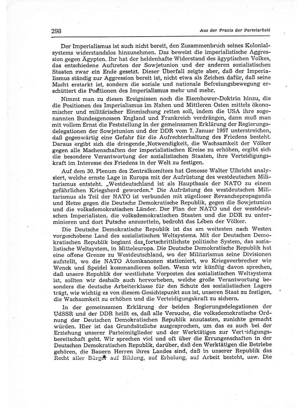 Neuer Weg (NW), Organ des Zentralkomitees (ZK) der SED (Sozialistische Einheitspartei Deutschlands) für Fragen des Parteiaufbaus und des Parteilebens, 12. Jahrgang [Deutsche Demokratische Republik (DDR)] 1957, Seite 298 (NW ZK SED DDR 1957, S. 298)