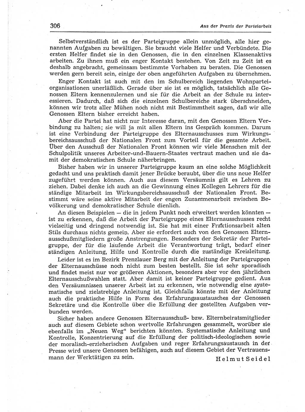 Neuer Weg (NW), Organ des Zentralkomitees (ZK) der SED (Sozialistische Einheitspartei Deutschlands) für Fragen des Parteiaufbaus und des Parteilebens, 12. Jahrgang [Deutsche Demokratische Republik (DDR)] 1957, Seite 306 (NW ZK SED DDR 1957, S. 306)
