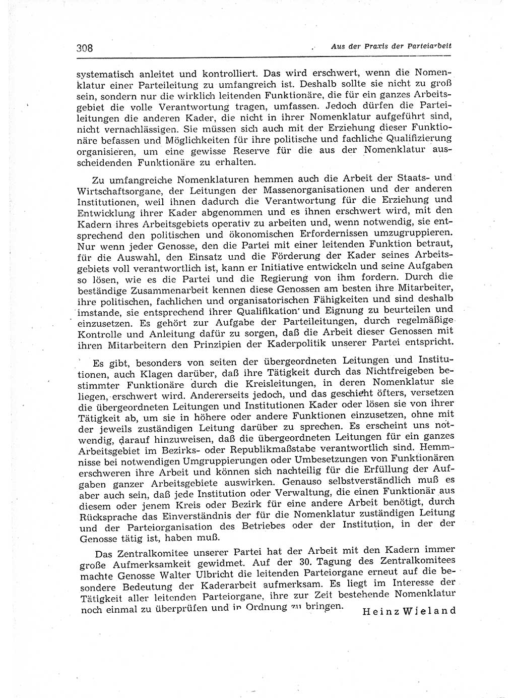 Neuer Weg (NW), Organ des Zentralkomitees (ZK) der SED (Sozialistische Einheitspartei Deutschlands) für Fragen des Parteiaufbaus und des Parteilebens, 12. Jahrgang [Deutsche Demokratische Republik (DDR)] 1957, Seite 308 (NW ZK SED DDR 1957, S. 308)