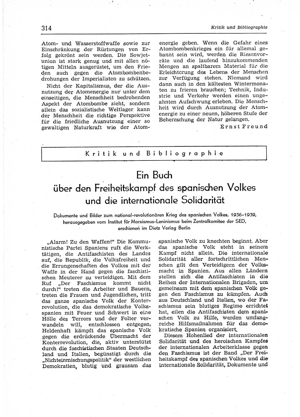 Neuer Weg (NW), Organ des Zentralkomitees (ZK) der SED (Sozialistische Einheitspartei Deutschlands) für Fragen des Parteiaufbaus und des Parteilebens, 12. Jahrgang [Deutsche Demokratische Republik (DDR)] 1957, Seite 314 (NW ZK SED DDR 1957, S. 314)