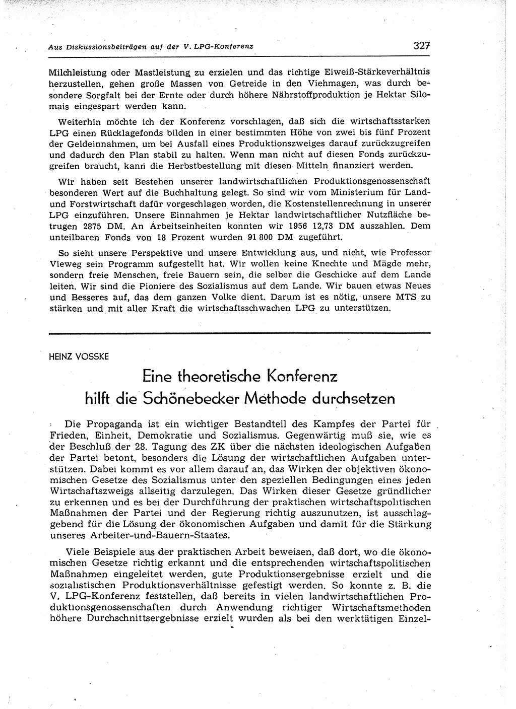 Neuer Weg (NW), Organ des Zentralkomitees (ZK) der SED (Sozialistische Einheitspartei Deutschlands) für Fragen des Parteiaufbaus und des Parteilebens, 12. Jahrgang [Deutsche Demokratische Republik (DDR)] 1957, Seite 327 (NW ZK SED DDR 1957, S. 327)