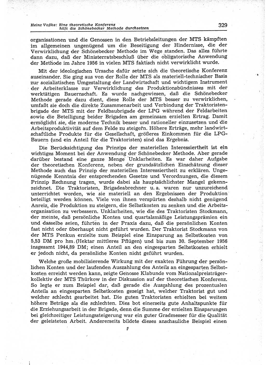 Neuer Weg (NW), Organ des Zentralkomitees (ZK) der SED (Sozialistische Einheitspartei Deutschlands) für Fragen des Parteiaufbaus und des Parteilebens, 12. Jahrgang [Deutsche Demokratische Republik (DDR)] 1957, Seite 329 (NW ZK SED DDR 1957, S. 329)