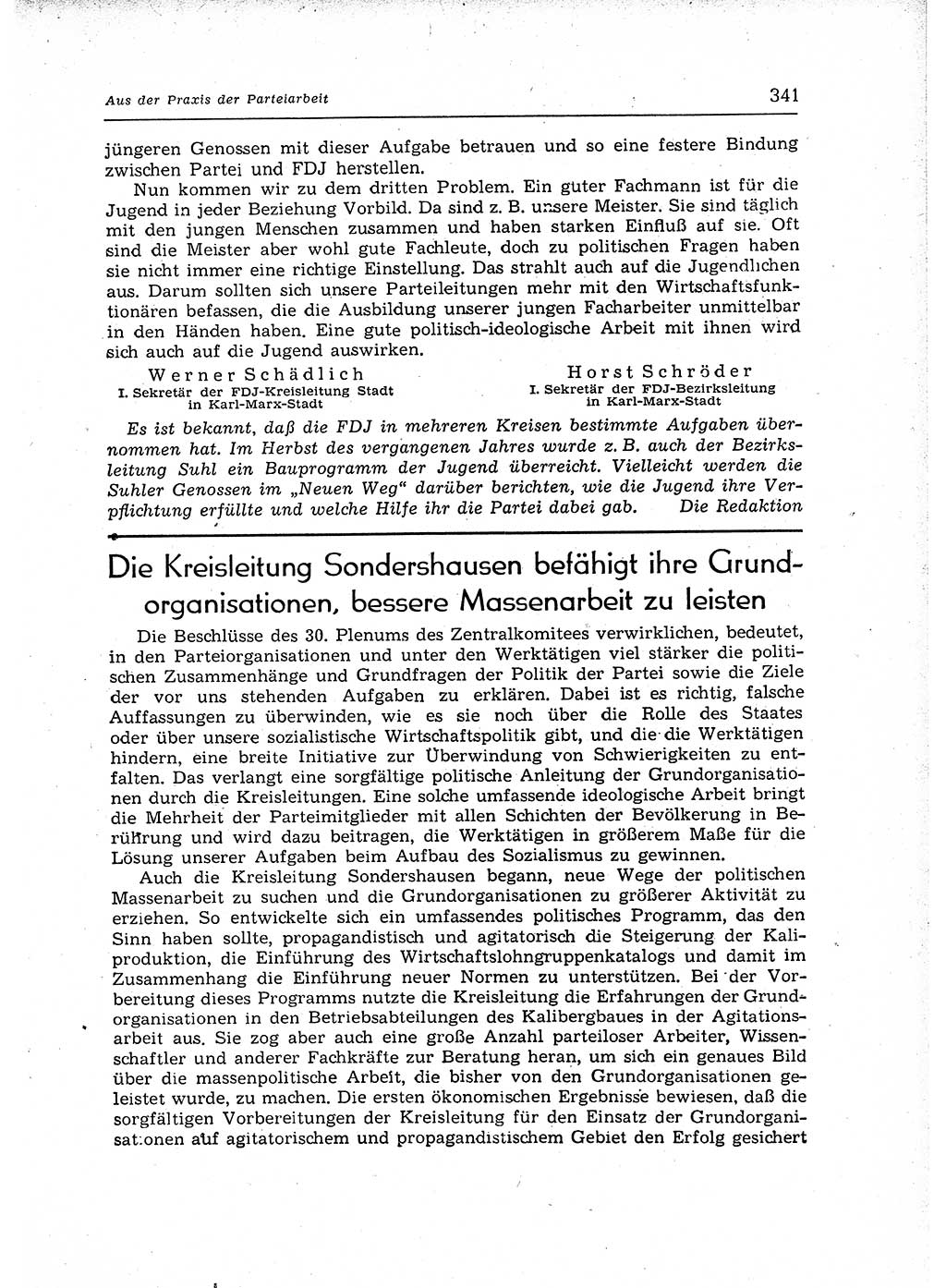 Neuer Weg (NW), Organ des Zentralkomitees (ZK) der SED (Sozialistische Einheitspartei Deutschlands) für Fragen des Parteiaufbaus und des Parteilebens, 12. Jahrgang [Deutsche Demokratische Republik (DDR)] 1957, Seite 341 (NW ZK SED DDR 1957, S. 341)