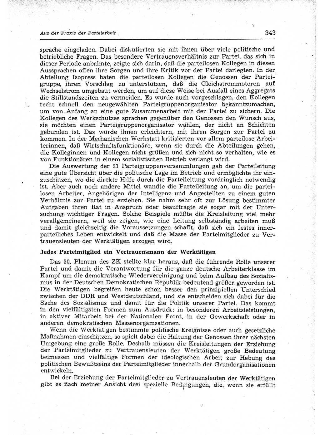 Neuer Weg (NW), Organ des Zentralkomitees (ZK) der SED (Sozialistische Einheitspartei Deutschlands) für Fragen des Parteiaufbaus und des Parteilebens, 12. Jahrgang [Deutsche Demokratische Republik (DDR)] 1957, Seite 343 (NW ZK SED DDR 1957, S. 343)