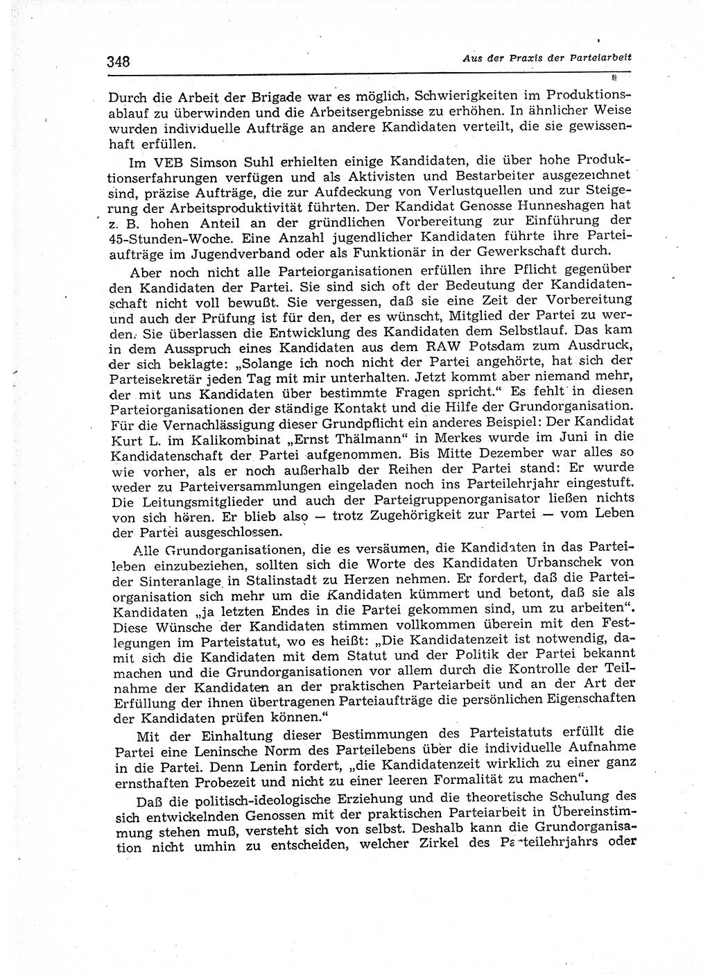 Neuer Weg (NW), Organ des Zentralkomitees (ZK) der SED (Sozialistische Einheitspartei Deutschlands) für Fragen des Parteiaufbaus und des Parteilebens, 12. Jahrgang [Deutsche Demokratische Republik (DDR)] 1957, Seite 348 (NW ZK SED DDR 1957, S. 348)