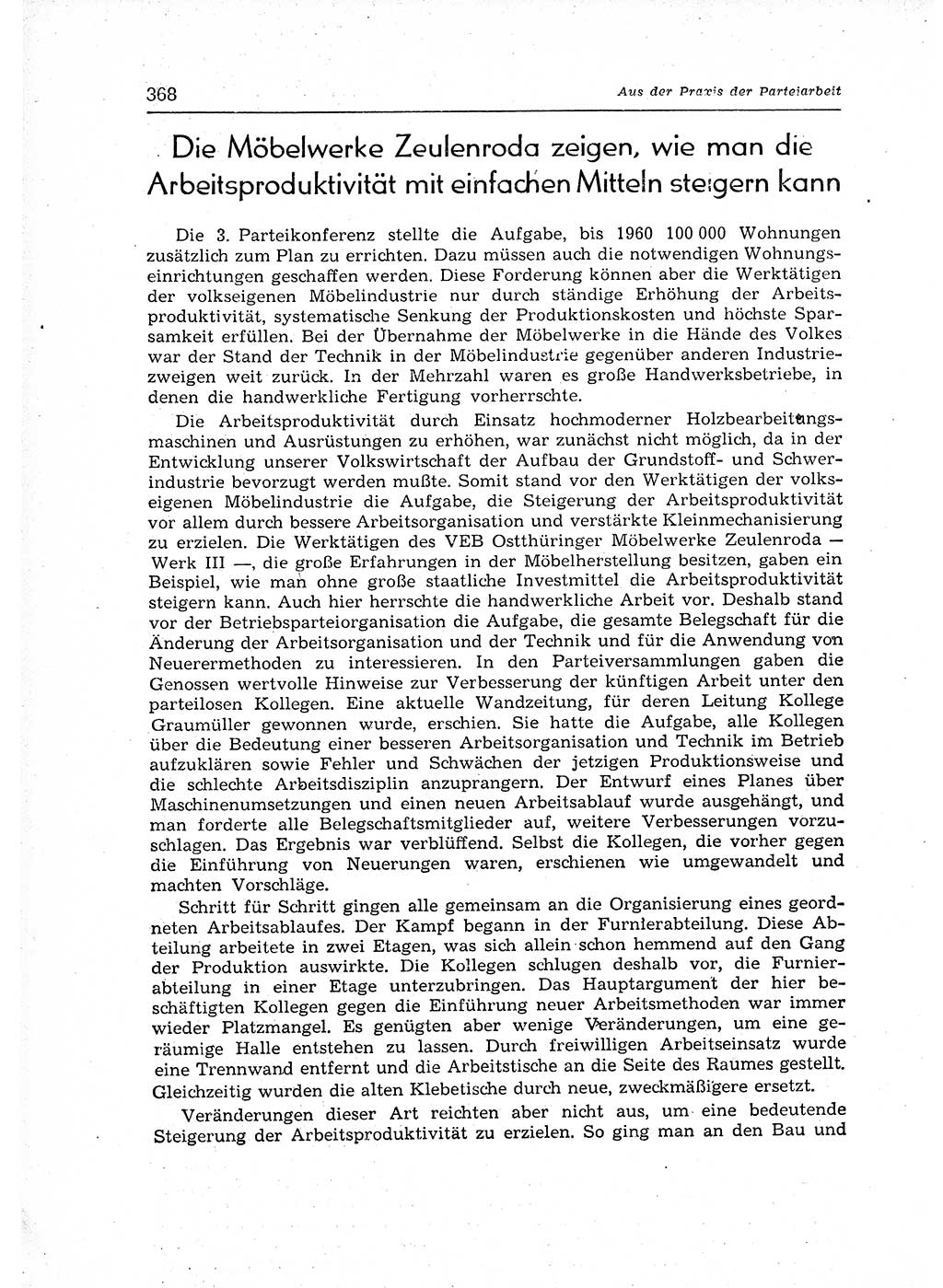 Neuer Weg (NW), Organ des Zentralkomitees (ZK) der SED (Sozialistische Einheitspartei Deutschlands) für Fragen des Parteiaufbaus und des Parteilebens, 12. Jahrgang [Deutsche Demokratische Republik (DDR)] 1957, Seite 368 (NW ZK SED DDR 1957, S. 368)