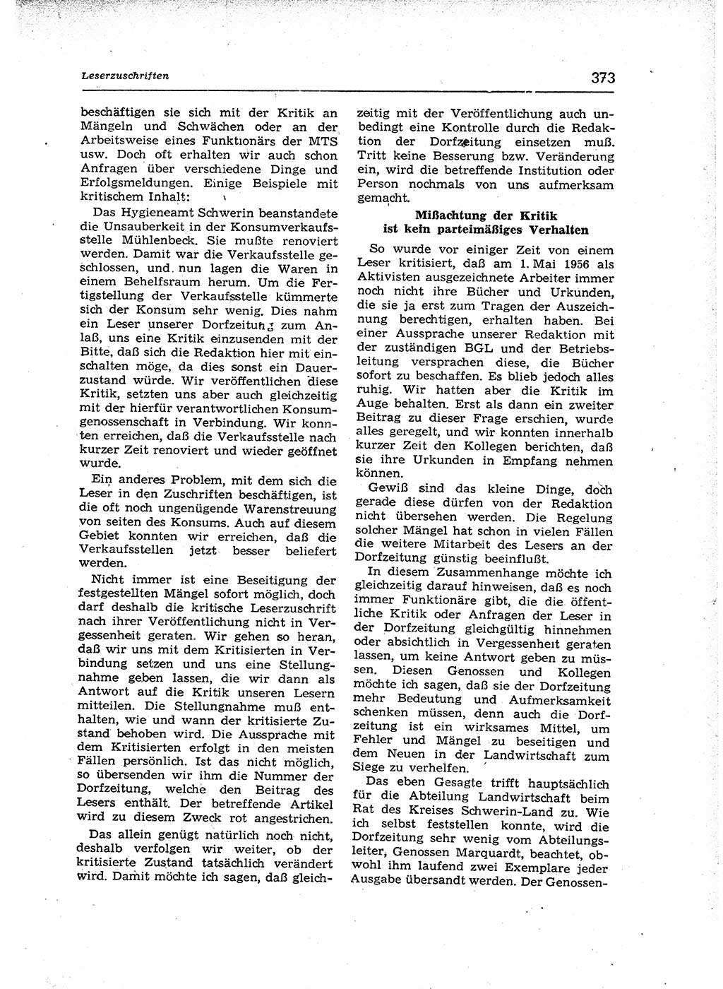 Neuer Weg (NW), Organ des Zentralkomitees (ZK) der SED (Sozialistische Einheitspartei Deutschlands) für Fragen des Parteiaufbaus und des Parteilebens, 12. Jahrgang [Deutsche Demokratische Republik (DDR)] 1957, Seite 373 (NW ZK SED DDR 1957, S. 373)