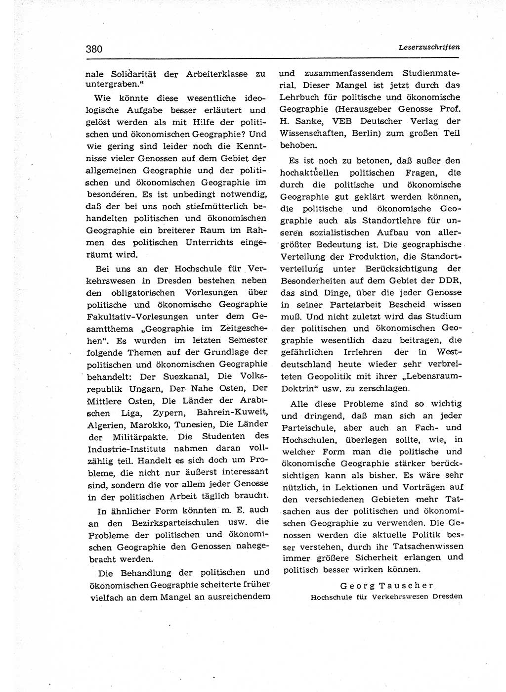 Neuer Weg (NW), Organ des Zentralkomitees (ZK) der SED (Sozialistische Einheitspartei Deutschlands) für Fragen des Parteiaufbaus und des Parteilebens, 12. Jahrgang [Deutsche Demokratische Republik (DDR)] 1957, Seite 380 (NW ZK SED DDR 1957, S. 380)