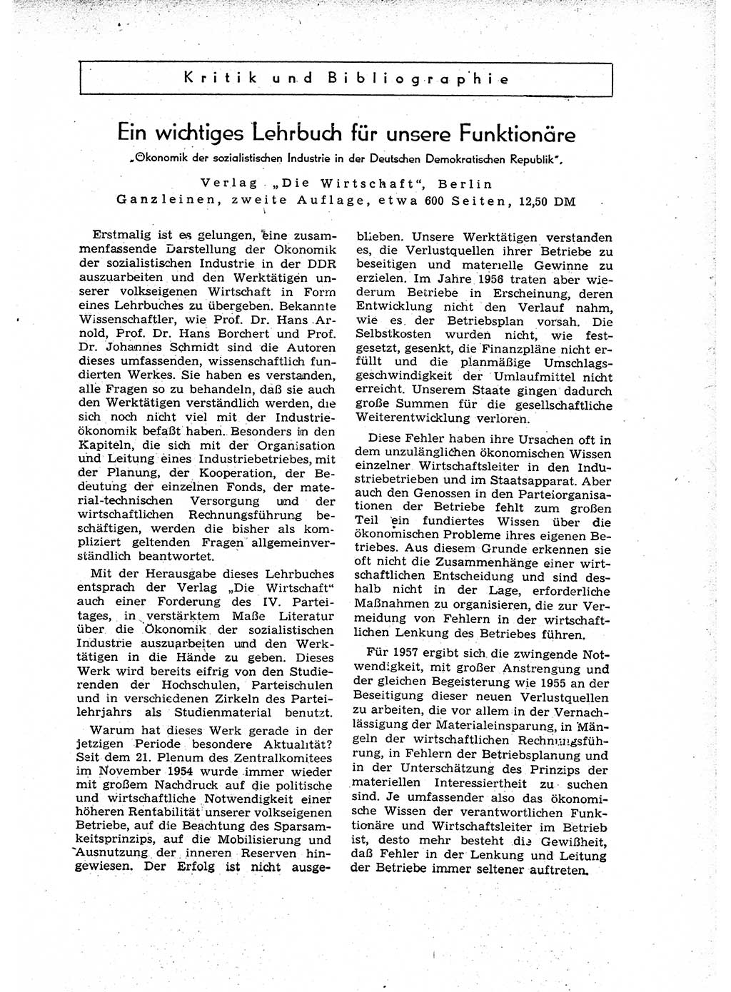Neuer Weg (NW), Organ des Zentralkomitees (ZK) der SED (Sozialistische Einheitspartei Deutschlands) für Fragen des Parteiaufbaus und des Parteilebens, 12. Jahrgang [Deutsche Demokratische Republik (DDR)] 1957, Seite 381 (NW ZK SED DDR 1957, S. 381)