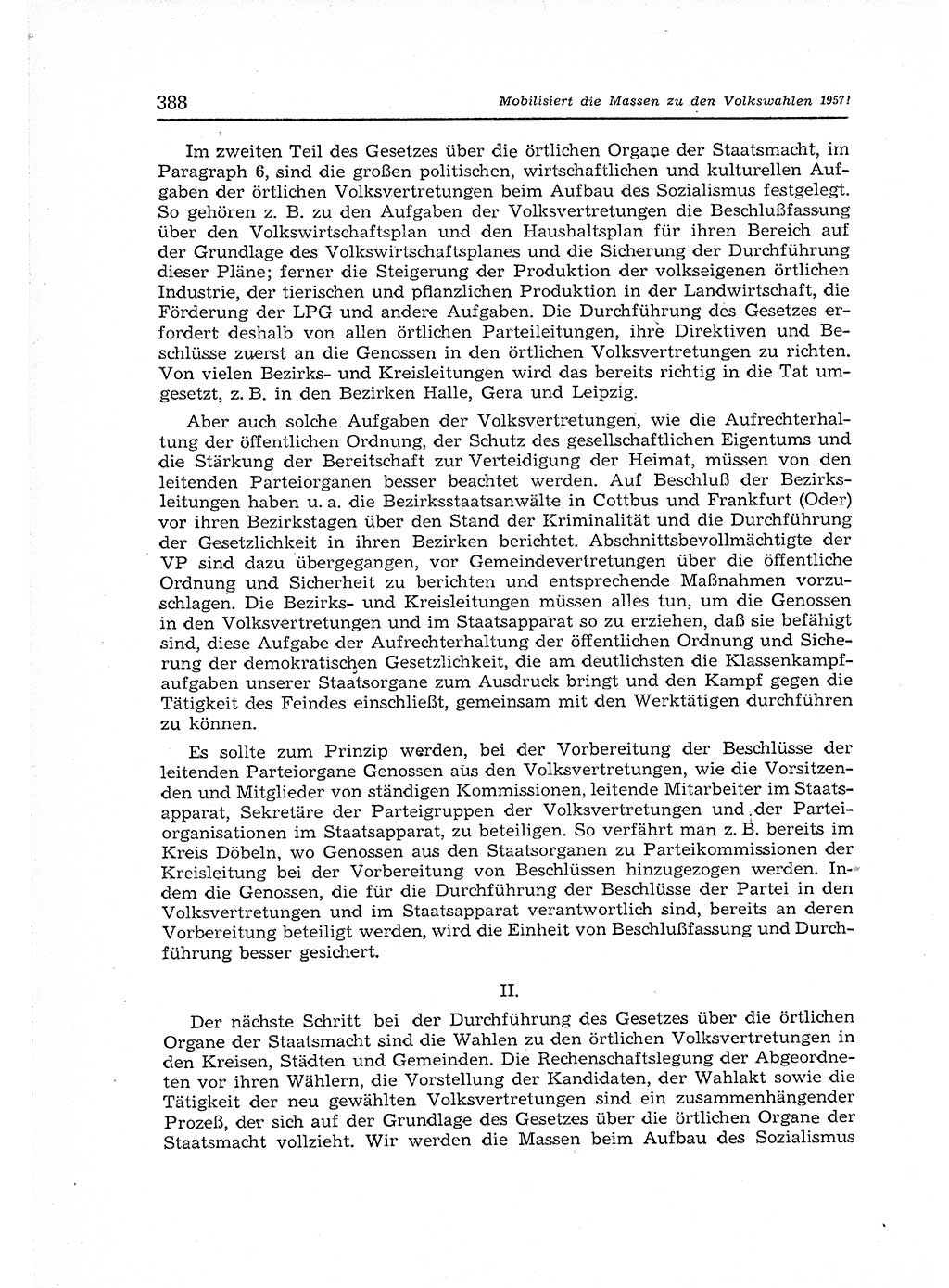 Neuer Weg (NW), Organ des Zentralkomitees (ZK) der SED (Sozialistische Einheitspartei Deutschlands) für Fragen des Parteiaufbaus und des Parteilebens, 12. Jahrgang [Deutsche Demokratische Republik (DDR)] 1957, Seite 388 (NW ZK SED DDR 1957, S. 388)