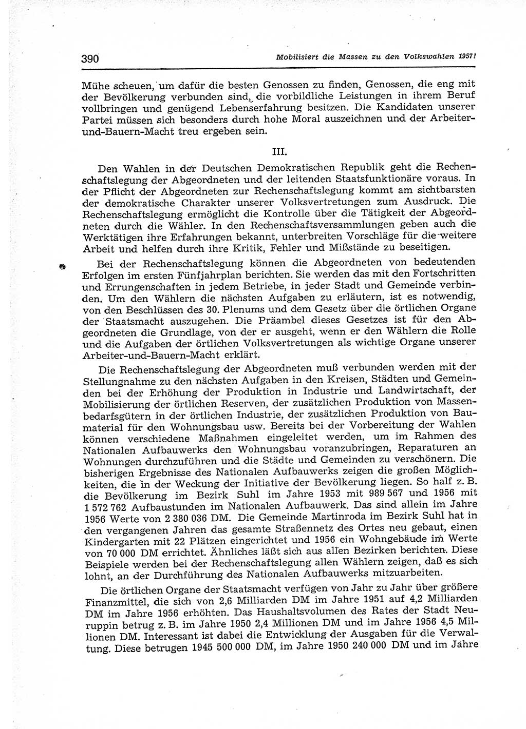 Neuer Weg (NW), Organ des Zentralkomitees (ZK) der SED (Sozialistische Einheitspartei Deutschlands) für Fragen des Parteiaufbaus und des Parteilebens, 12. Jahrgang [Deutsche Demokratische Republik (DDR)] 1957, Seite 390 (NW ZK SED DDR 1957, S. 390)