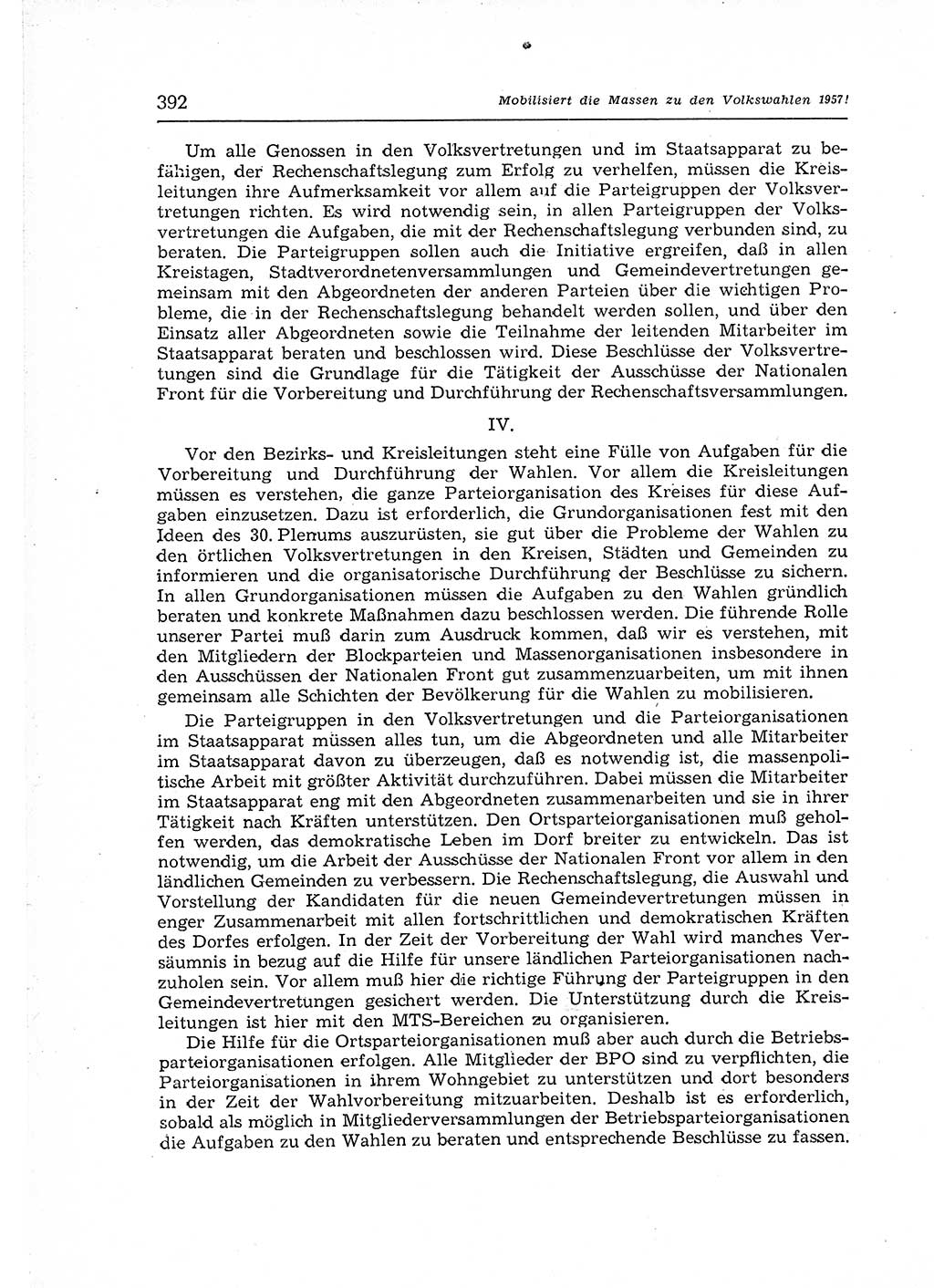 Neuer Weg (NW), Organ des Zentralkomitees (ZK) der SED (Sozialistische Einheitspartei Deutschlands) für Fragen des Parteiaufbaus und des Parteilebens, 12. Jahrgang [Deutsche Demokratische Republik (DDR)] 1957, Seite 392 (NW ZK SED DDR 1957, S. 392)