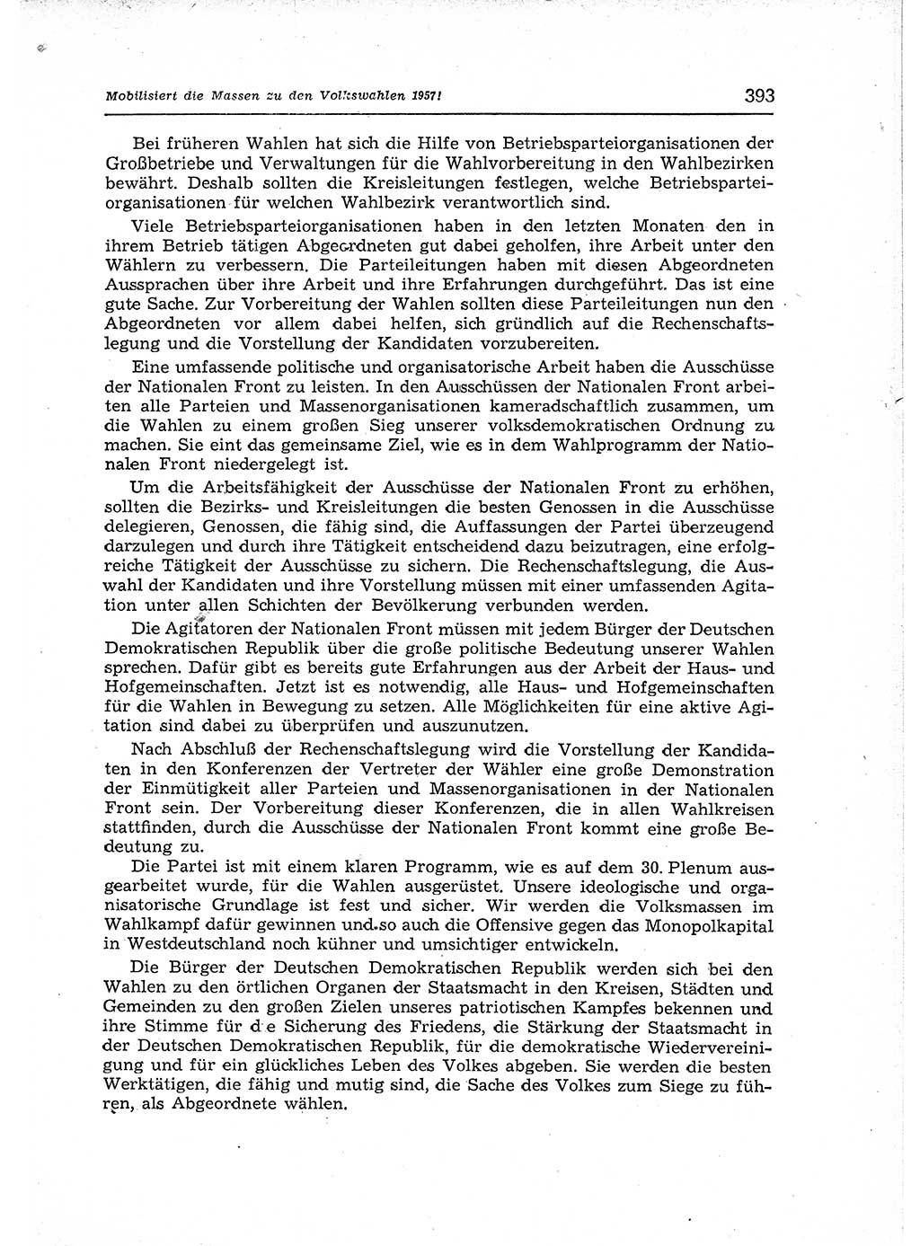 Neuer Weg (NW), Organ des Zentralkomitees (ZK) der SED (Sozialistische Einheitspartei Deutschlands) für Fragen des Parteiaufbaus und des Parteilebens, 12. Jahrgang [Deutsche Demokratische Republik (DDR)] 1957, Seite 393 (NW ZK SED DDR 1957, S. 393)
