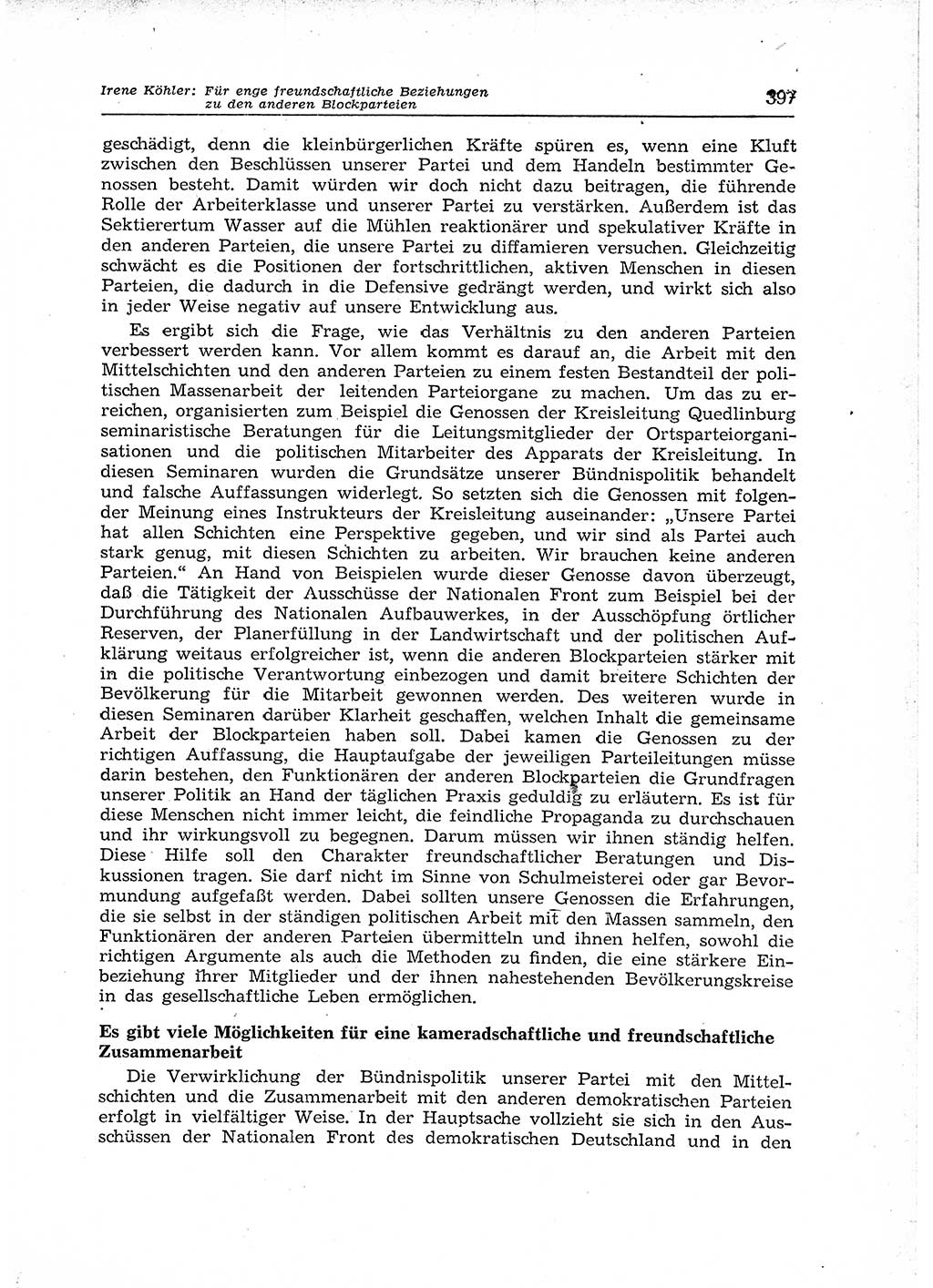 Neuer Weg (NW), Organ des Zentralkomitees (ZK) der SED (Sozialistische Einheitspartei Deutschlands) für Fragen des Parteiaufbaus und des Parteilebens, 12. Jahrgang [Deutsche Demokratische Republik (DDR)] 1957, Seite 397 (NW ZK SED DDR 1957, S. 397)