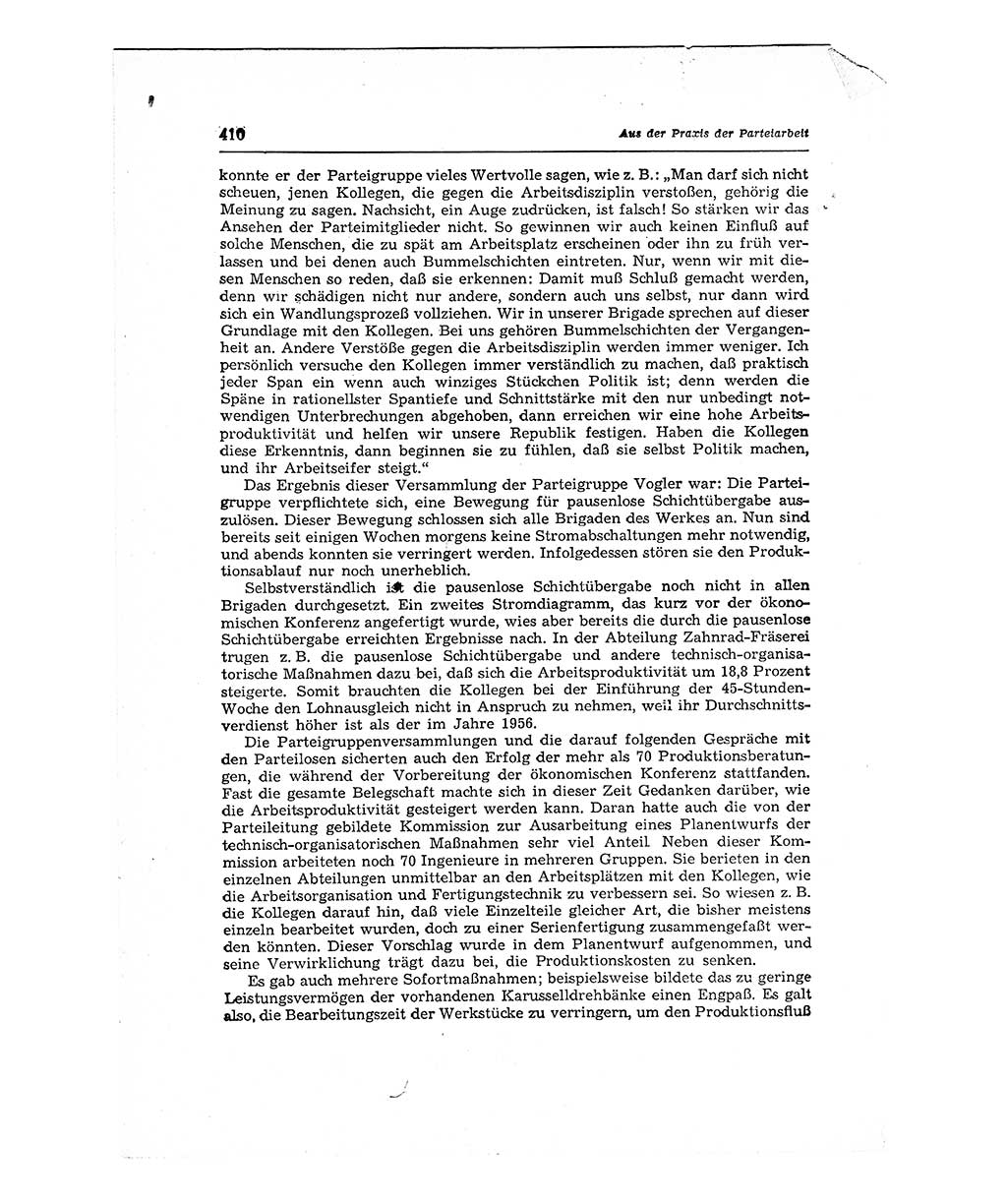 Neuer Weg (NW), Organ des Zentralkomitees (ZK) der SED (Sozialistische Einheitspartei Deutschlands) für Fragen des Parteiaufbaus und des Parteilebens, 12. Jahrgang [Deutsche Demokratische Republik (DDR)] 1957, Seite 410 (NW ZK SED DDR 1957, S. 410)