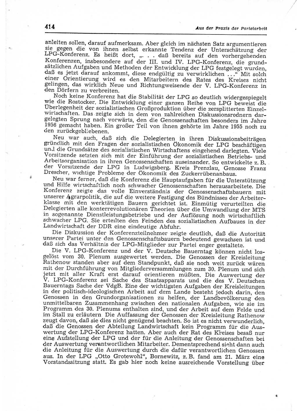 Neuer Weg (NW), Organ des Zentralkomitees (ZK) der SED (Sozialistische Einheitspartei Deutschlands) für Fragen des Parteiaufbaus und des Parteilebens, 12. Jahrgang [Deutsche Demokratische Republik (DDR)] 1957, Seite 414 (NW ZK SED DDR 1957, S. 414)