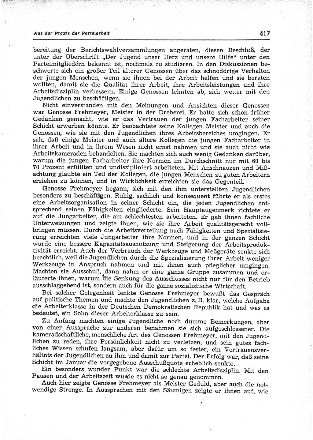 Neuer Weg (NW), Organ des Zentralkomitees (ZK) der SED (Sozialistische Einheitspartei Deutschlands) für Fragen des Parteiaufbaus und des Parteilebens, 12. Jahrgang [Deutsche Demokratische Republik (DDR)] 1957, Seite 417 (NW ZK SED DDR 1957, S. 417)