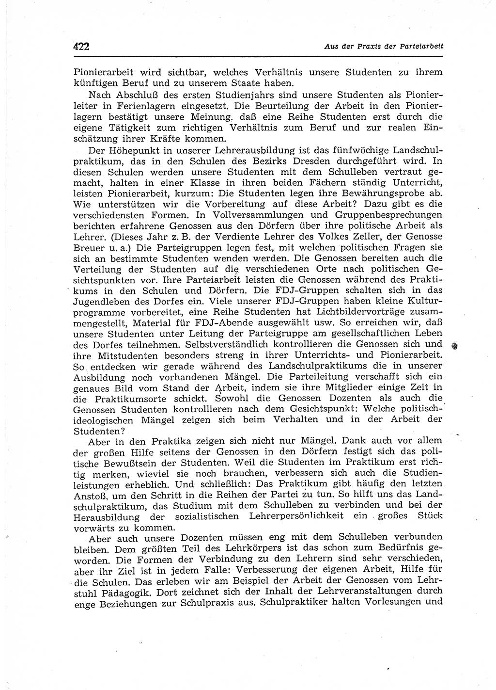 Neuer Weg (NW), Organ des Zentralkomitees (ZK) der SED (Sozialistische Einheitspartei Deutschlands) für Fragen des Parteiaufbaus und des Parteilebens, 12. Jahrgang [Deutsche Demokratische Republik (DDR)] 1957, Seite 422 (NW ZK SED DDR 1957, S. 422)