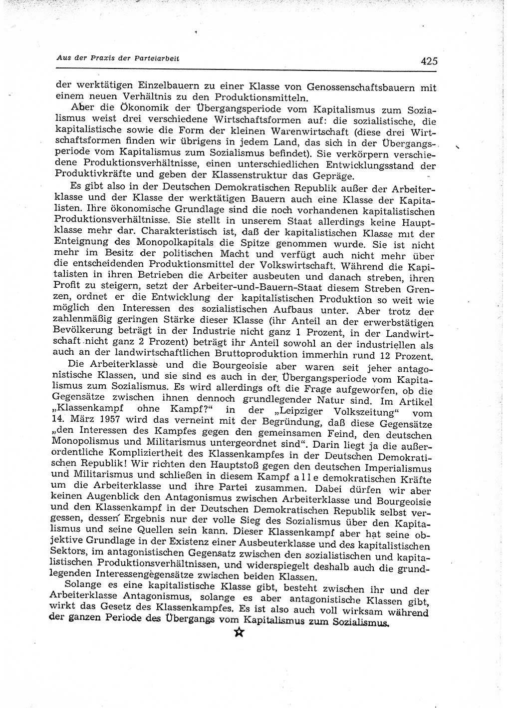 Neuer Weg (NW), Organ des Zentralkomitees (ZK) der SED (Sozialistische Einheitspartei Deutschlands) für Fragen des Parteiaufbaus und des Parteilebens, 12. Jahrgang [Deutsche Demokratische Republik (DDR)] 1957, Seite 425 (NW ZK SED DDR 1957, S. 425)