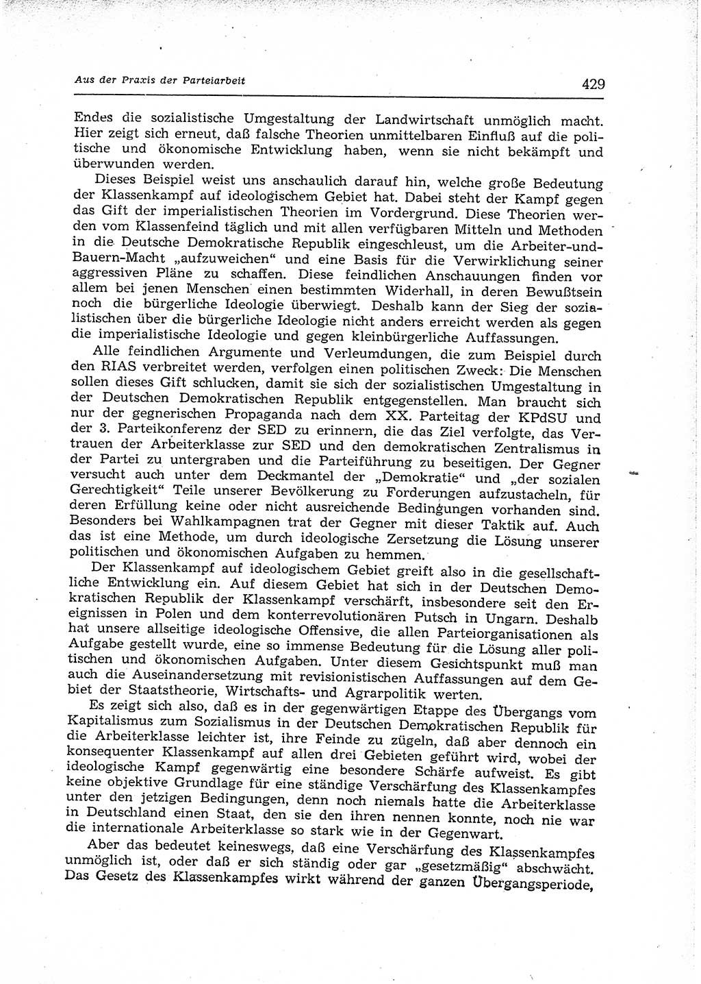 Neuer Weg (NW), Organ des Zentralkomitees (ZK) der SED (Sozialistische Einheitspartei Deutschlands) für Fragen des Parteiaufbaus und des Parteilebens, 12. Jahrgang [Deutsche Demokratische Republik (DDR)] 1957, Seite 429 (NW ZK SED DDR 1957, S. 429)