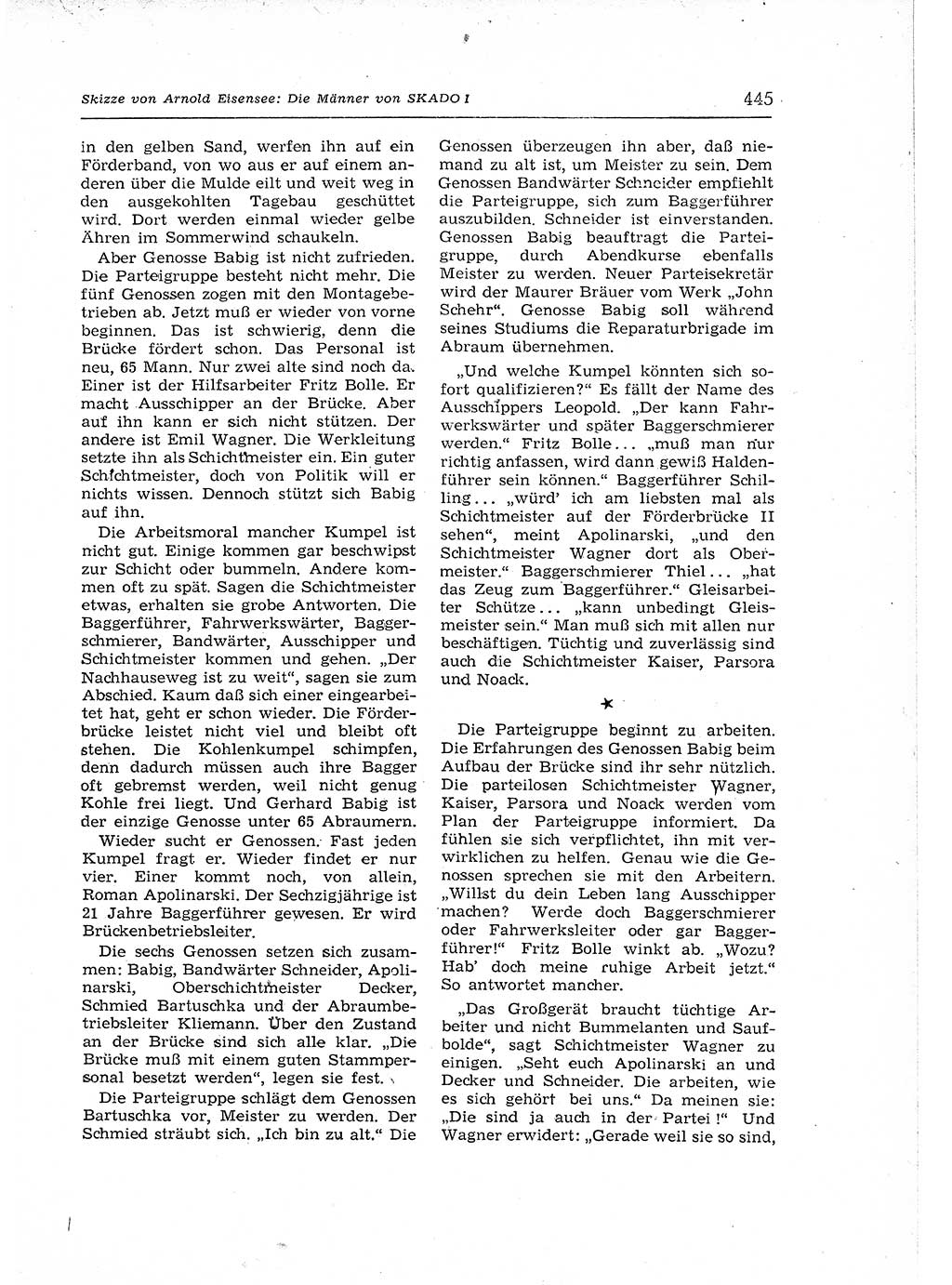 Neuer Weg (NW), Organ des Zentralkomitees (ZK) der SED (Sozialistische Einheitspartei Deutschlands) für Fragen des Parteiaufbaus und des Parteilebens, 12. Jahrgang [Deutsche Demokratische Republik (DDR)] 1957, Seite 445 (NW ZK SED DDR 1957, S. 445)