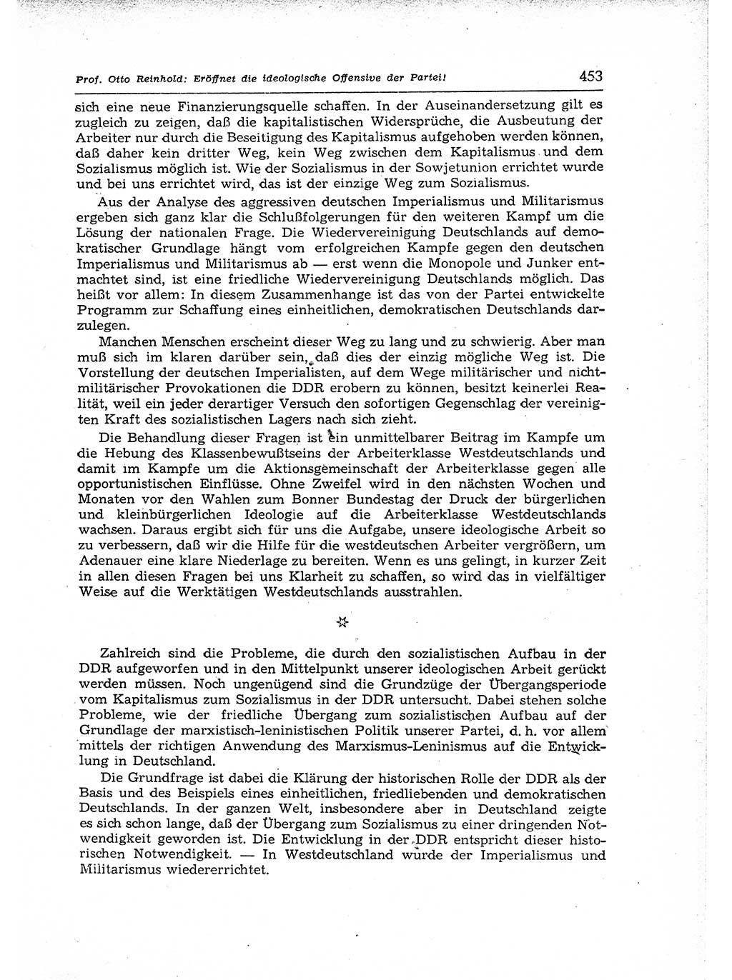 Neuer Weg (NW), Organ des Zentralkomitees (ZK) der SED (Sozialistische Einheitspartei Deutschlands) für Fragen des Parteiaufbaus und des Parteilebens, 12. Jahrgang [Deutsche Demokratische Republik (DDR)] 1957, Seite 453 (NW ZK SED DDR 1957, S. 453)