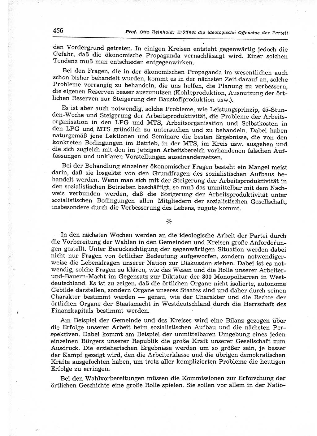 Neuer Weg (NW), Organ des Zentralkomitees (ZK) der SED (Sozialistische Einheitspartei Deutschlands) für Fragen des Parteiaufbaus und des Parteilebens, 12. Jahrgang [Deutsche Demokratische Republik (DDR)] 1957, Seite 456 (NW ZK SED DDR 1957, S. 456)