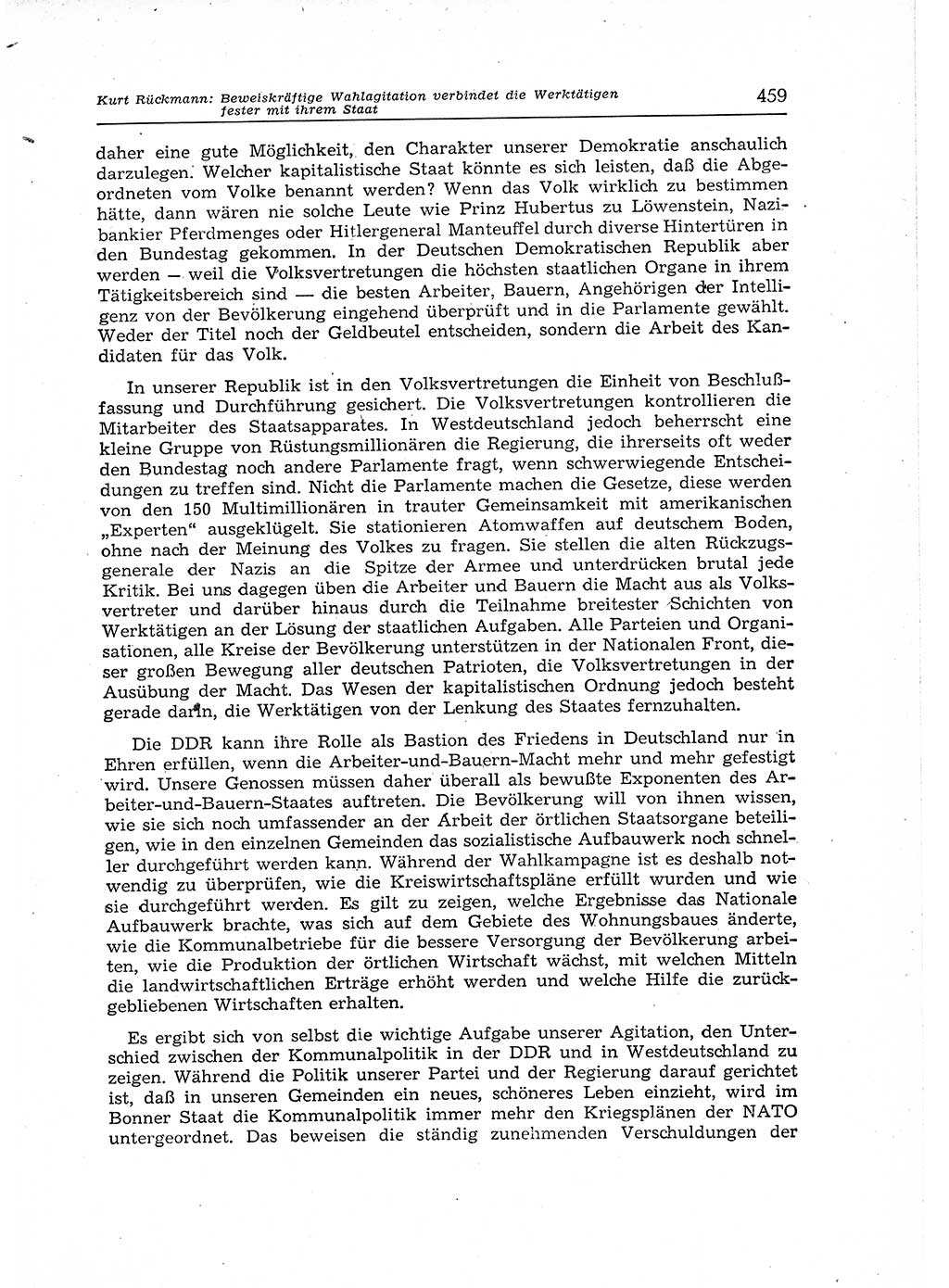 Neuer Weg (NW), Organ des Zentralkomitees (ZK) der SED (Sozialistische Einheitspartei Deutschlands) für Fragen des Parteiaufbaus und des Parteilebens, 12. Jahrgang [Deutsche Demokratische Republik (DDR)] 1957, Seite 459 (NW ZK SED DDR 1957, S. 459)